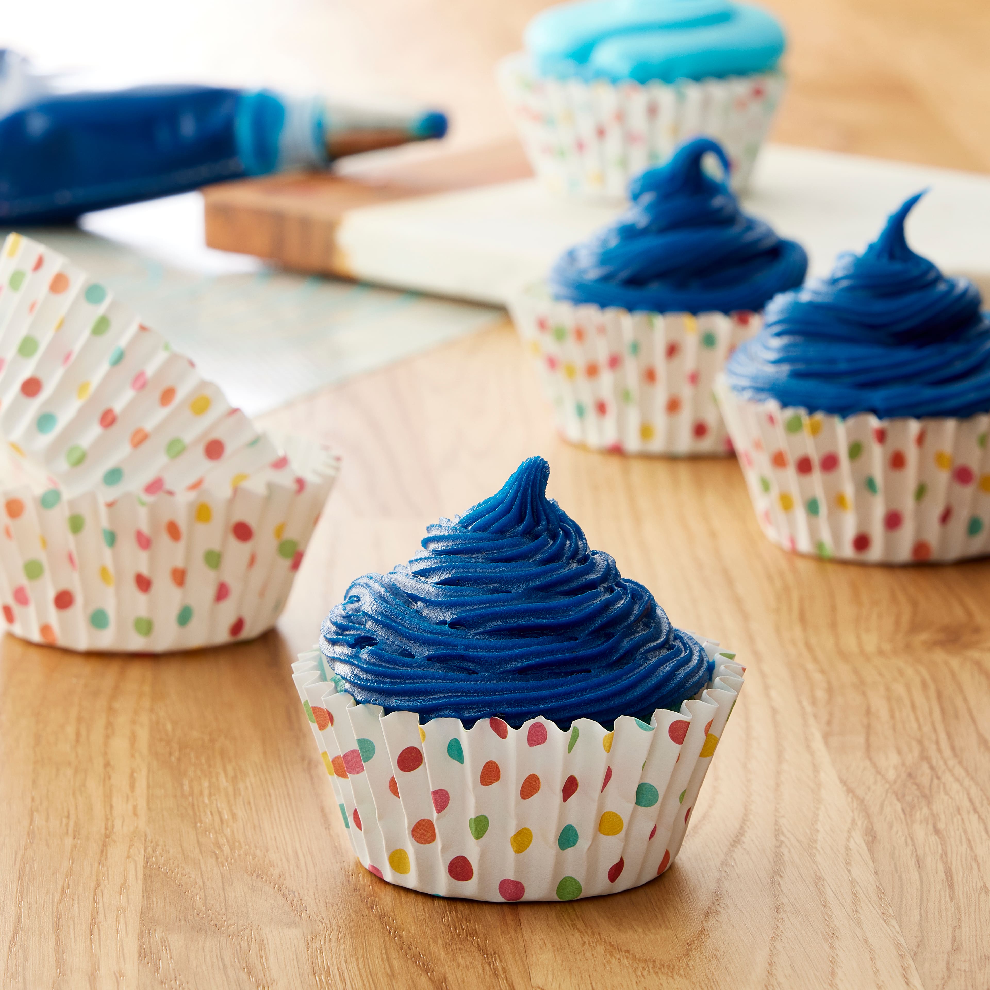 12 Packs: 36 ct. (432 total) Multicolor Polka Dot Grease Resistant Baking Cups by Makery®