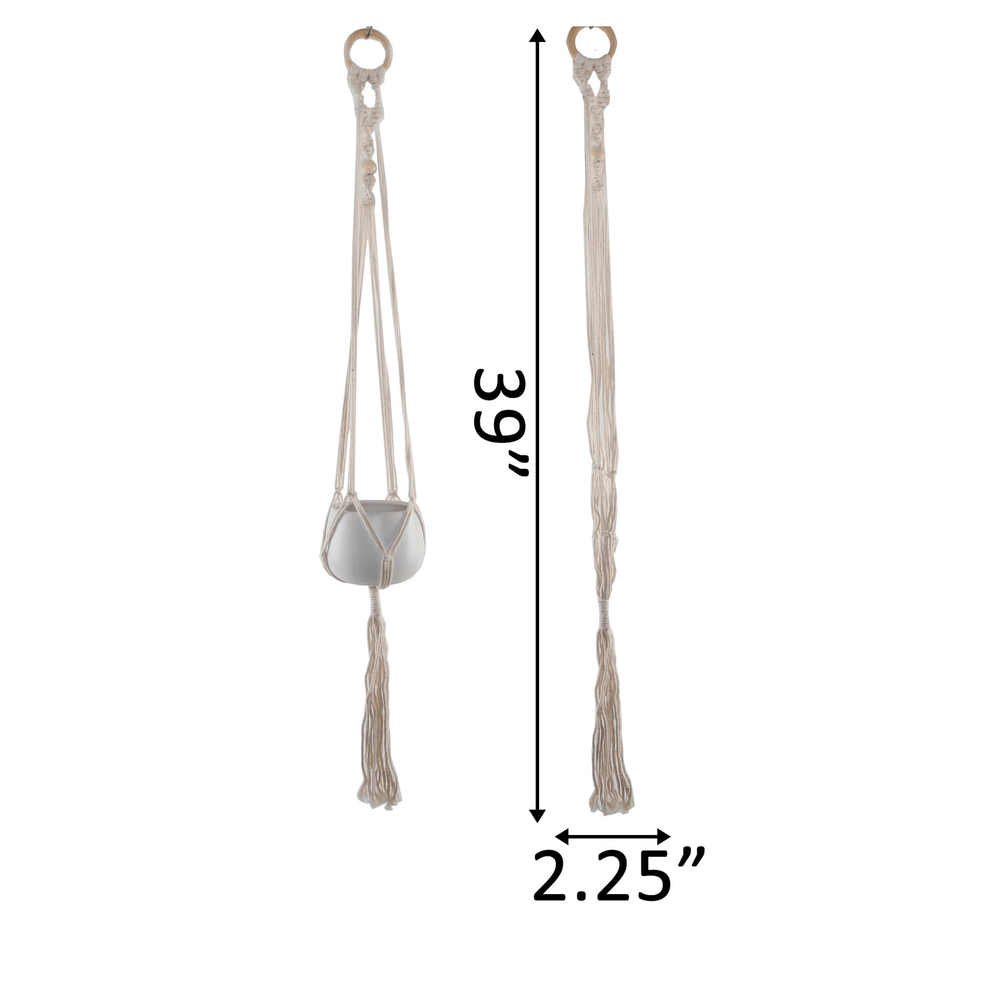 Flora Bunda 39" Single Beaded Macrame Plant Hanger
