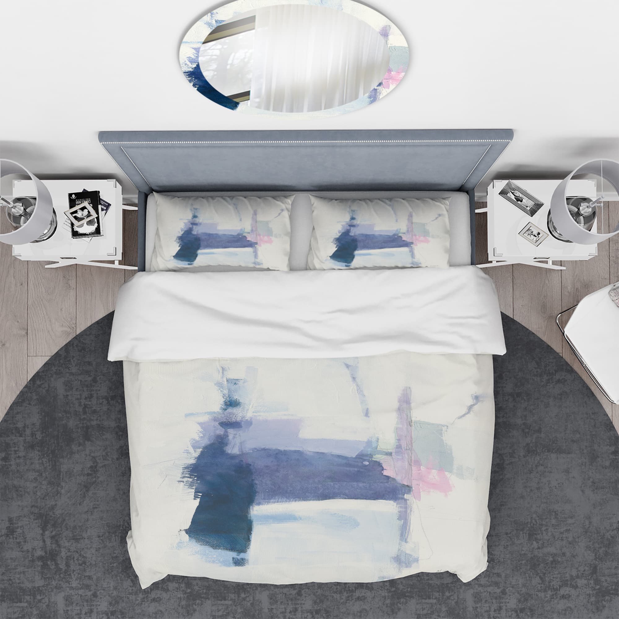 Designart 'Blue Interlude' Geometric Bedding Set