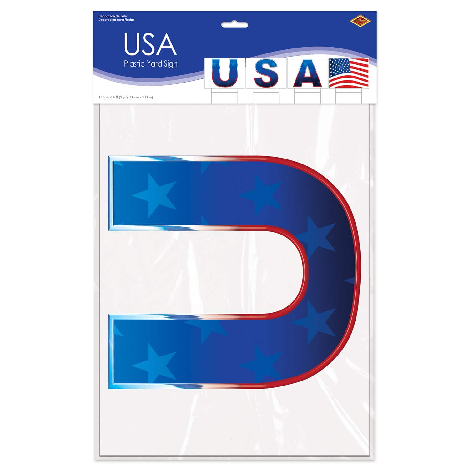 Beistle 11.5" x 6ft. USA Plastic Yard Sign Set