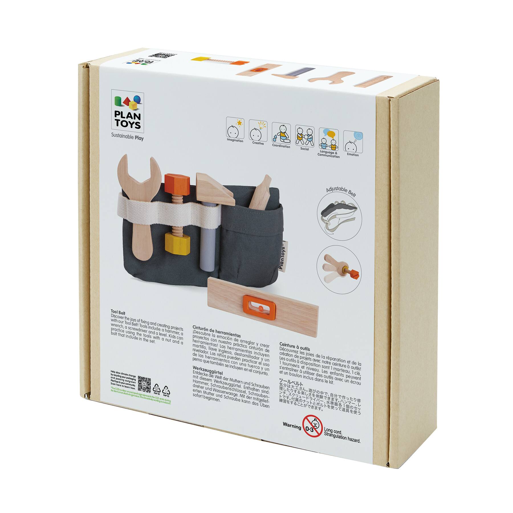 PlanToys Pretend Play Tool Belt & Wooden Tool Set