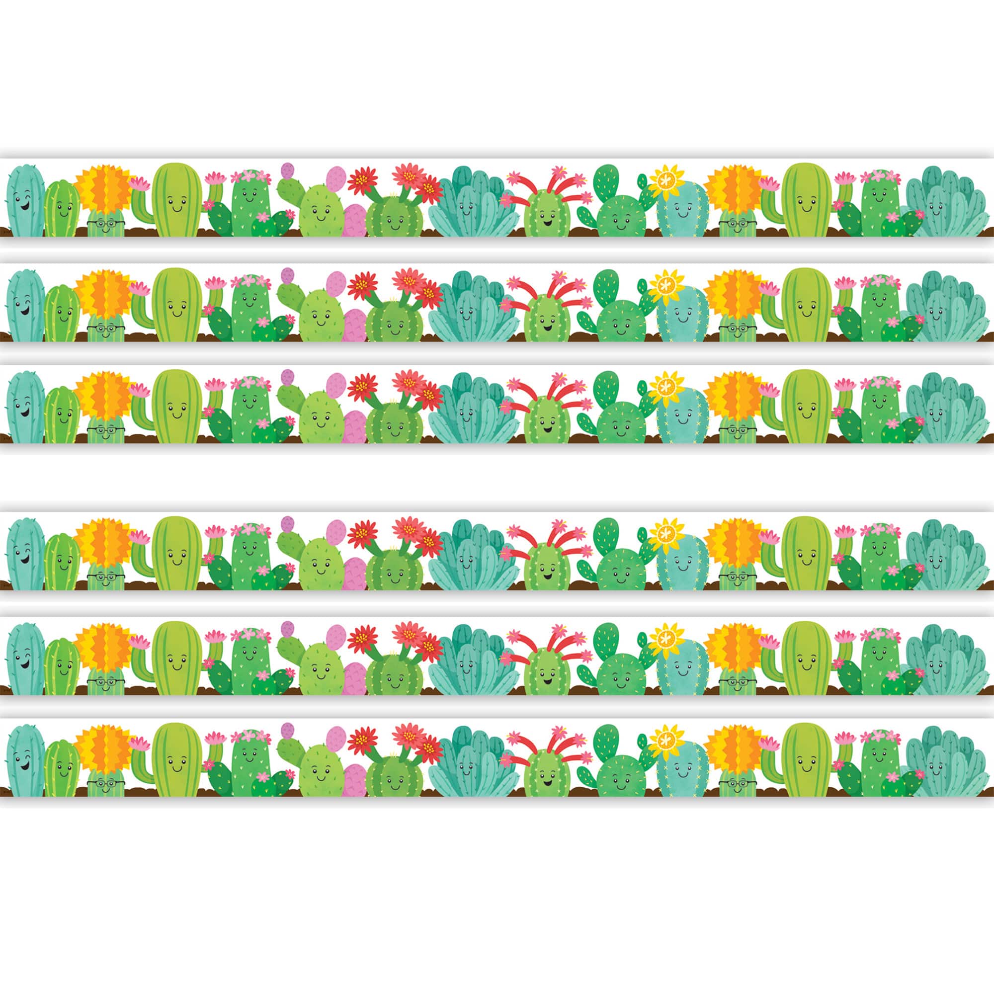Teacher Created Resources® Happy Cactus Crew Die-Cut Border Trim, 6 Pack of 12