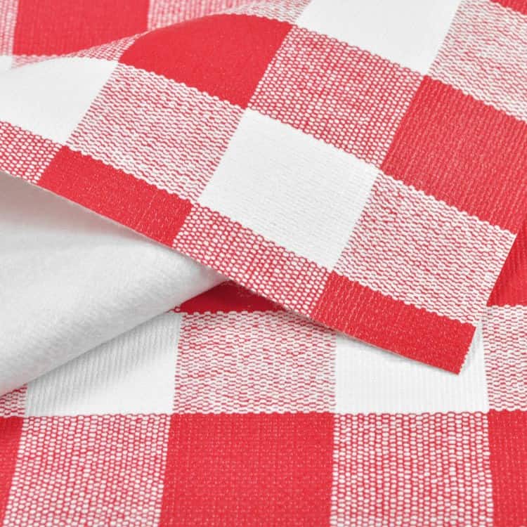 Red Chess Check Flannel Backed Vinyl