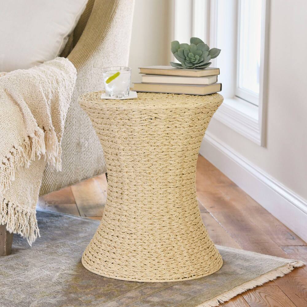 Household Essentials 21" Woven Paper Rope Hourglass End Table