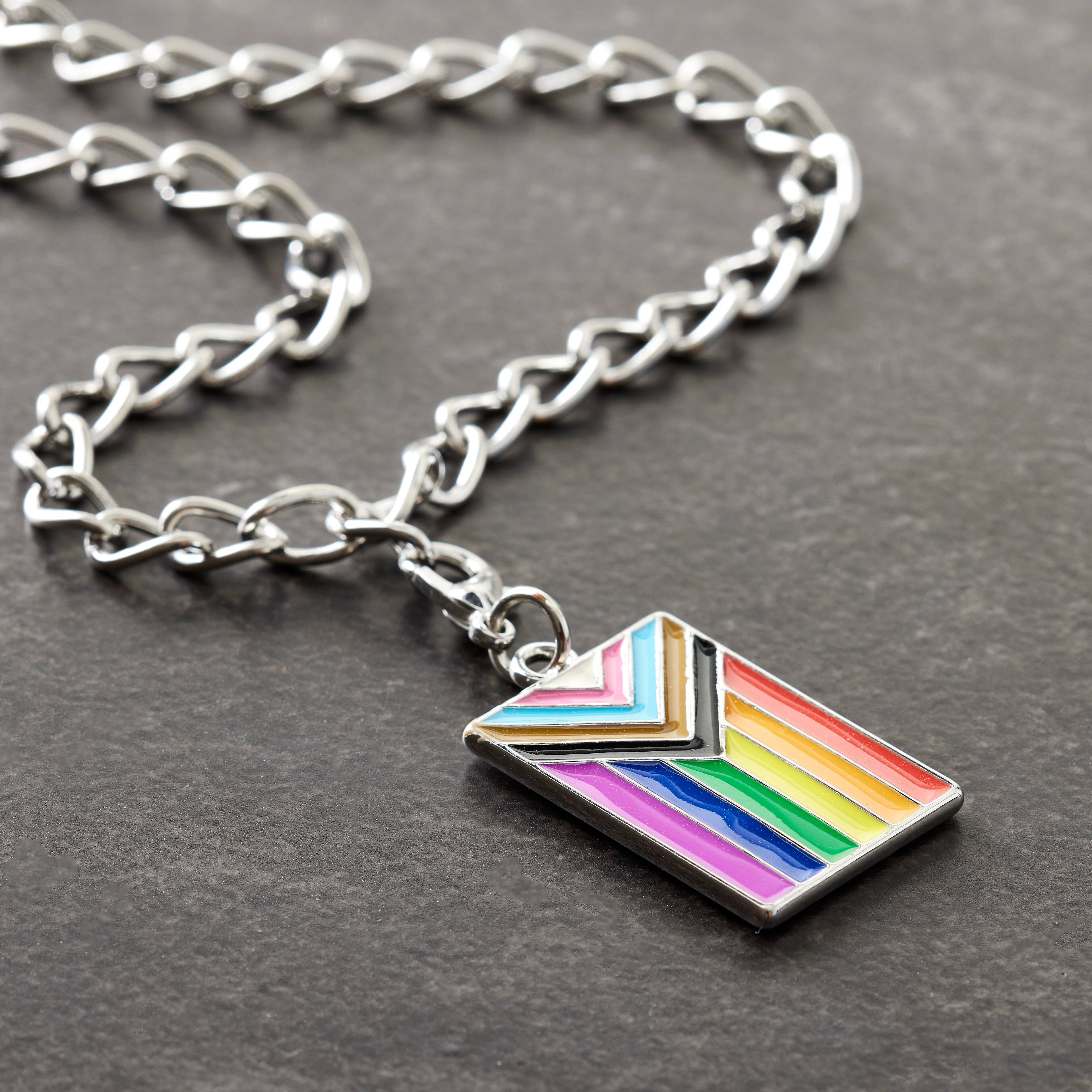 12 Pack: Progress Pride Flag Charm by Bead Landing™