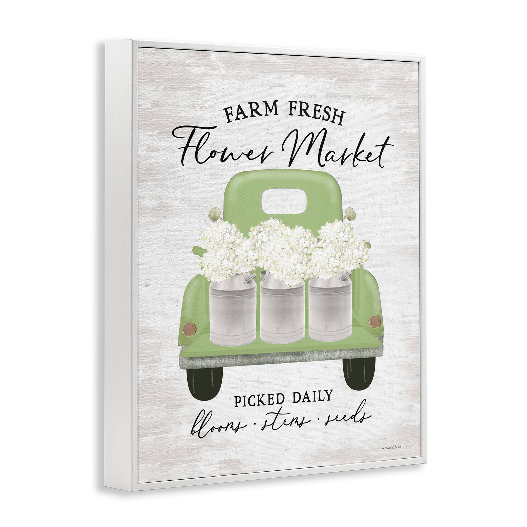 Stupell Industries Farm Fresh Flower Market White Hydrangeas Milk Tin Frame Giclée Wall Art