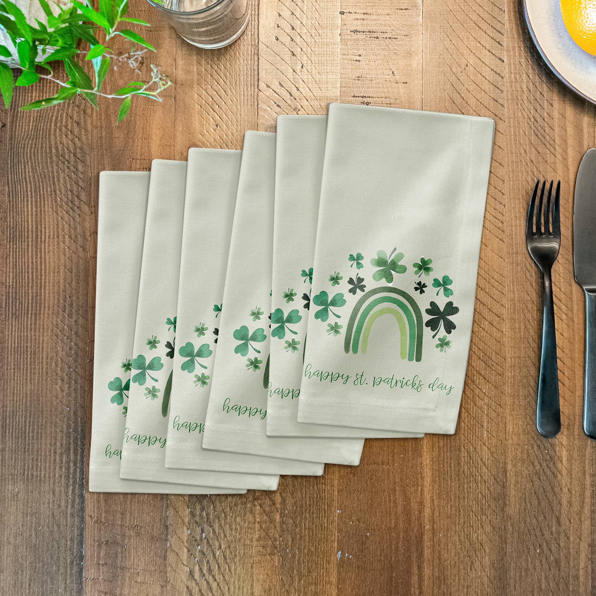 St. Patrick's Day Rainbow 10" x 10" Cotton Twill Napkin