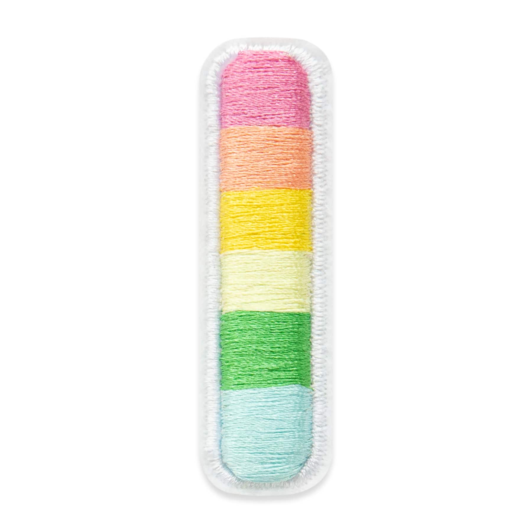 2" Pastel Rainbow Stripes Letter Iron-On & Adhesive Patch by Make Market
