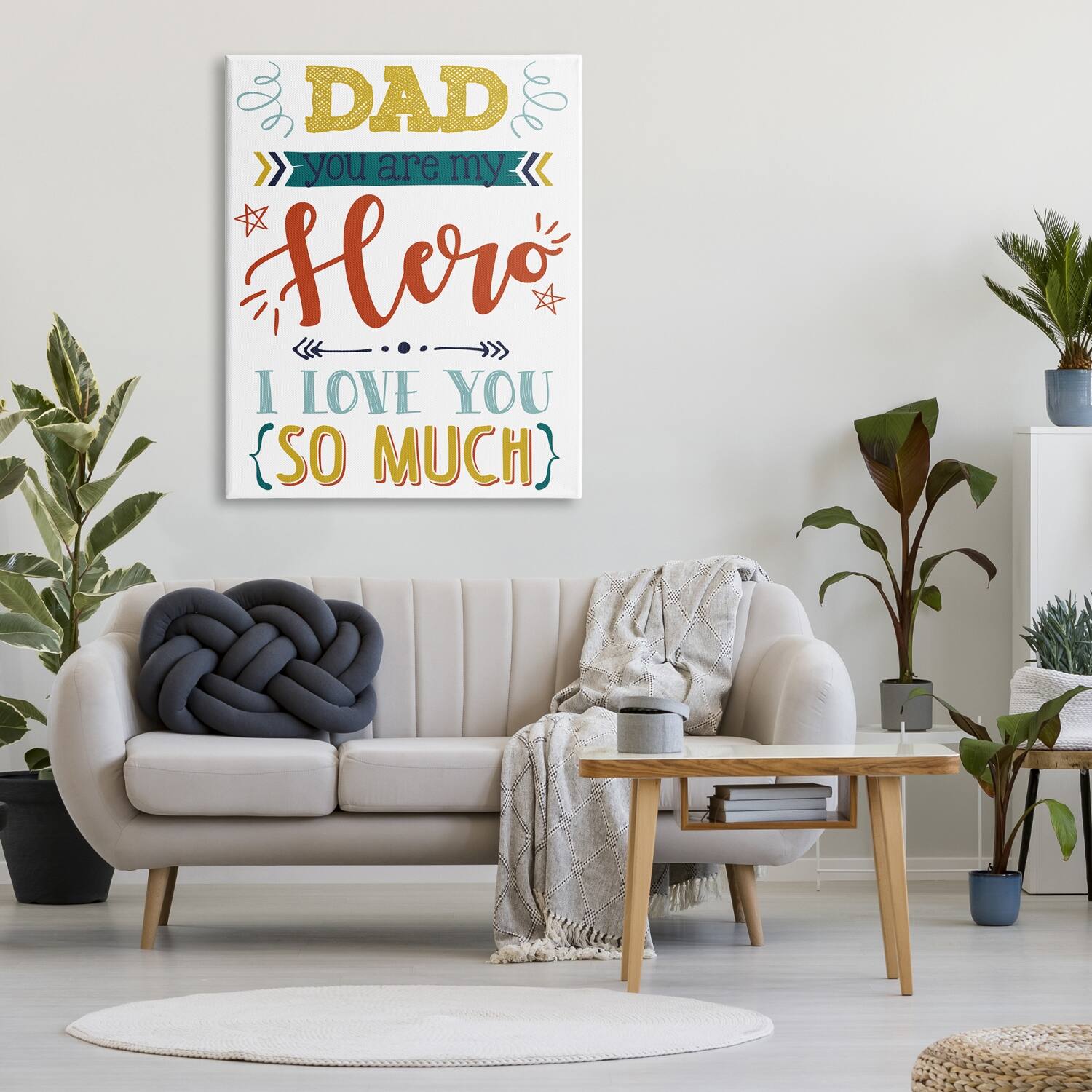 Stupell Industries Dad You Are My Hero Phrase Canvas Wall Art