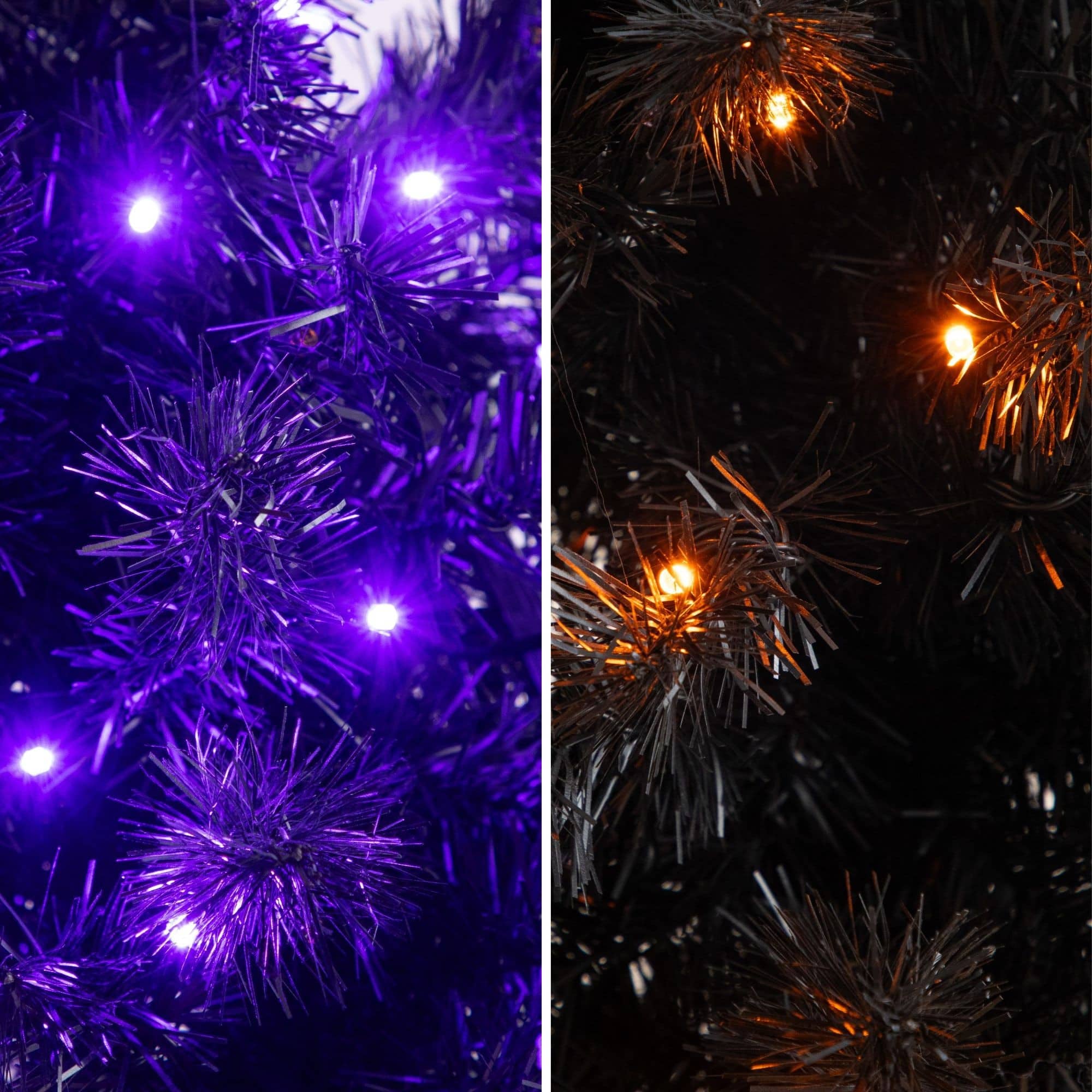 4ft. Pre-Lit Artificial Halloween Black Moon & Skull Tree with 250 Orange & Purple LED Lights