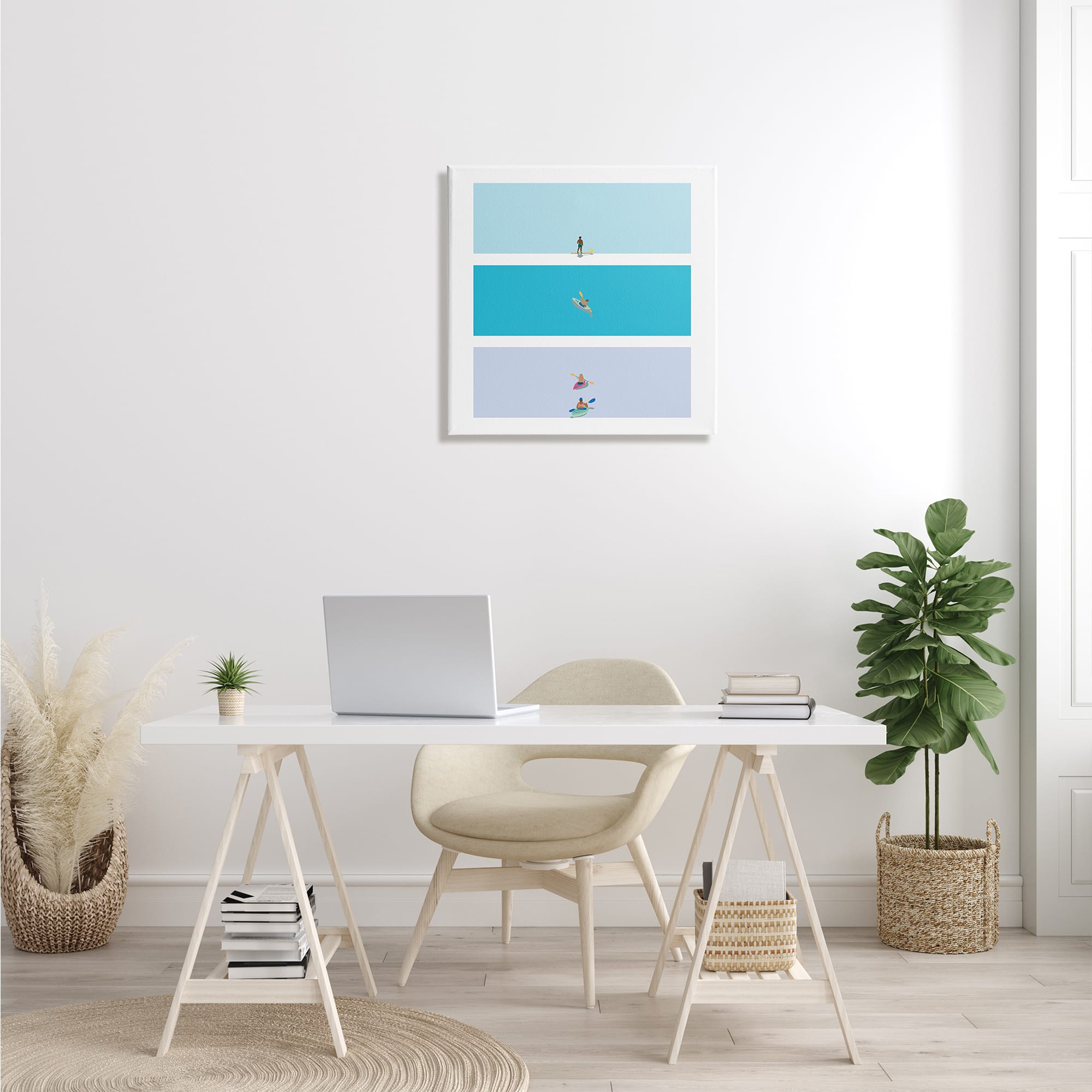 Stupell Industries Modern Paddle Boarding and Kayaks Athletes Summer Sports Canvas Wall Art