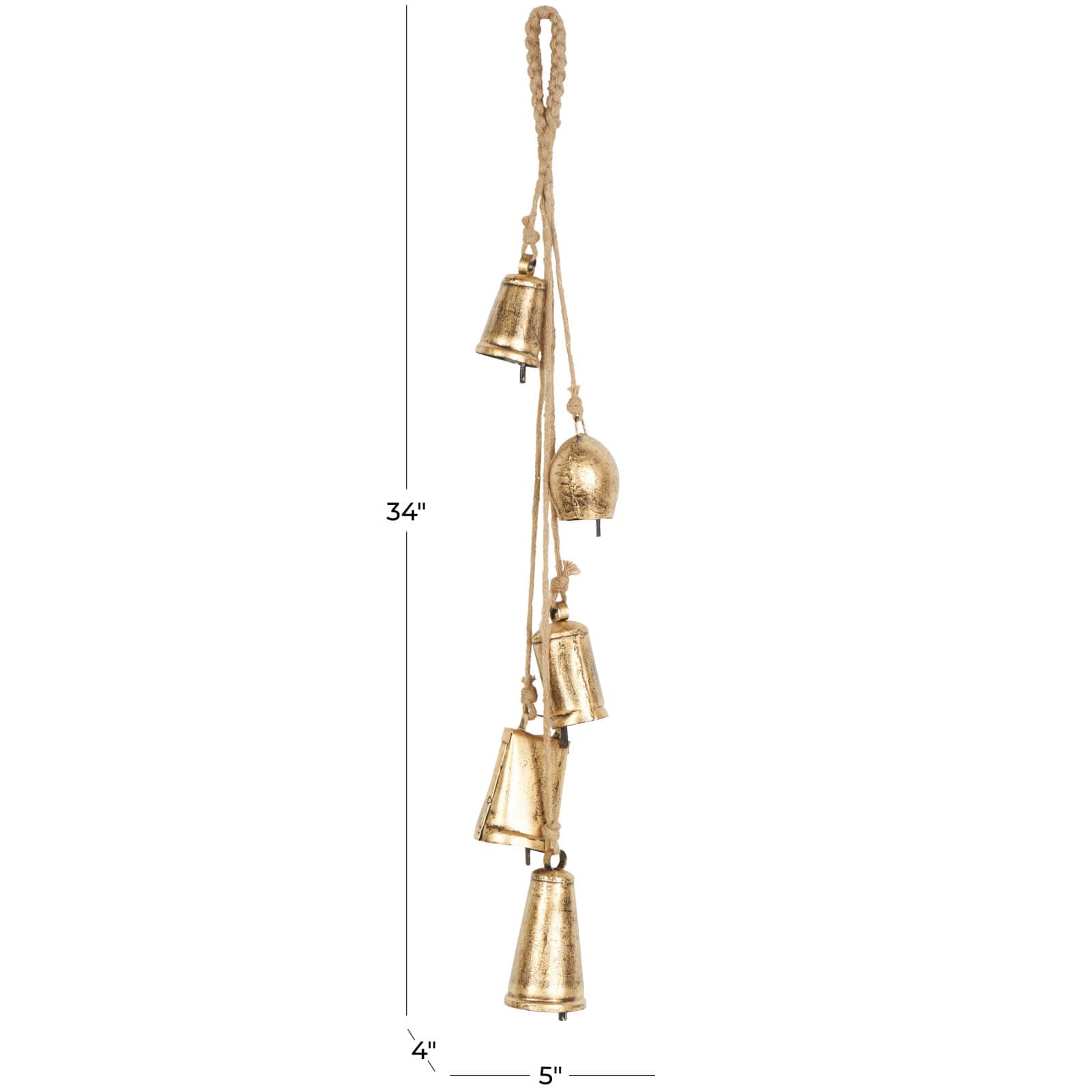29" Gold Metal Cascading Cluster Decorative Cow Bells