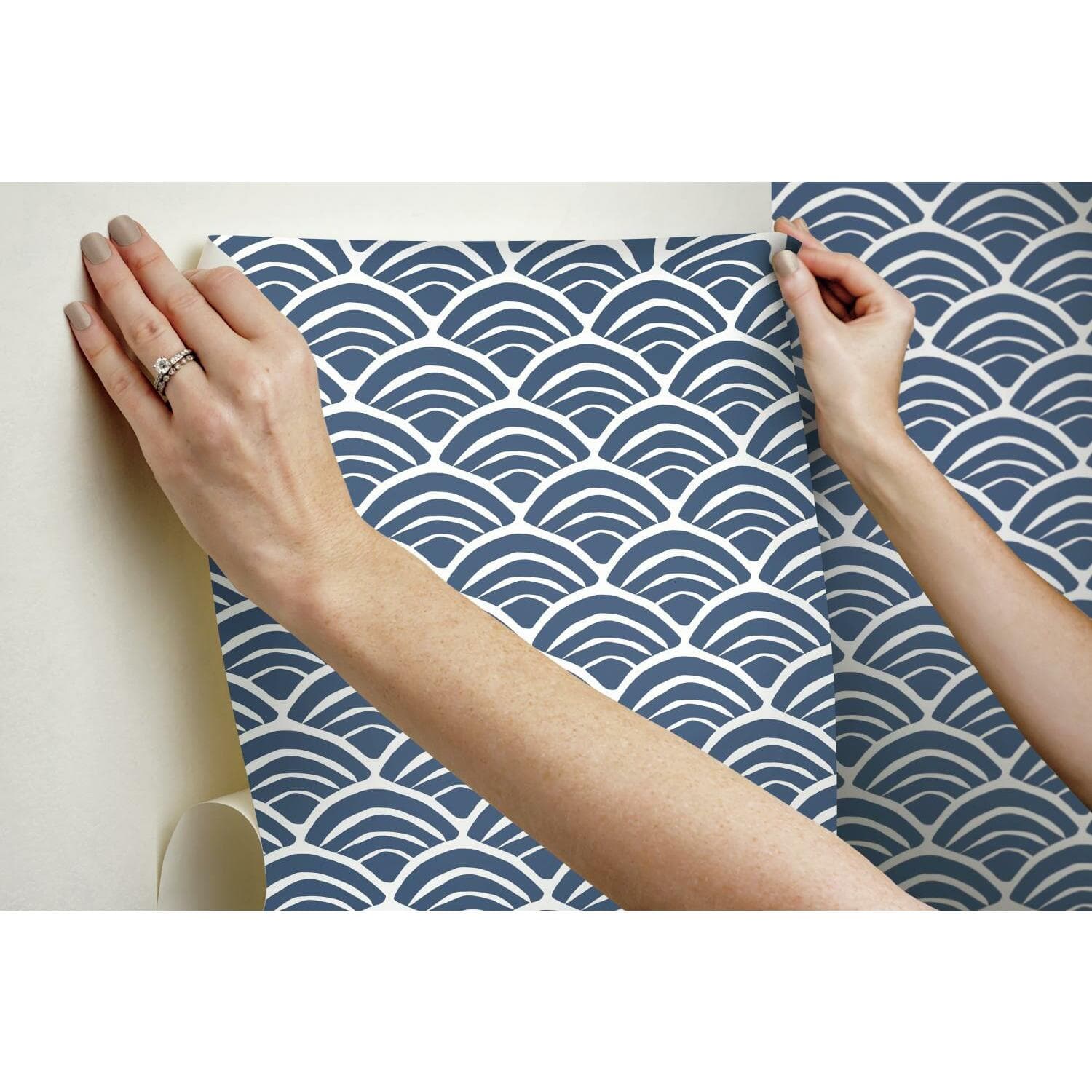 RoomMates Coastal Scallop Peel & Stick Wallpaper