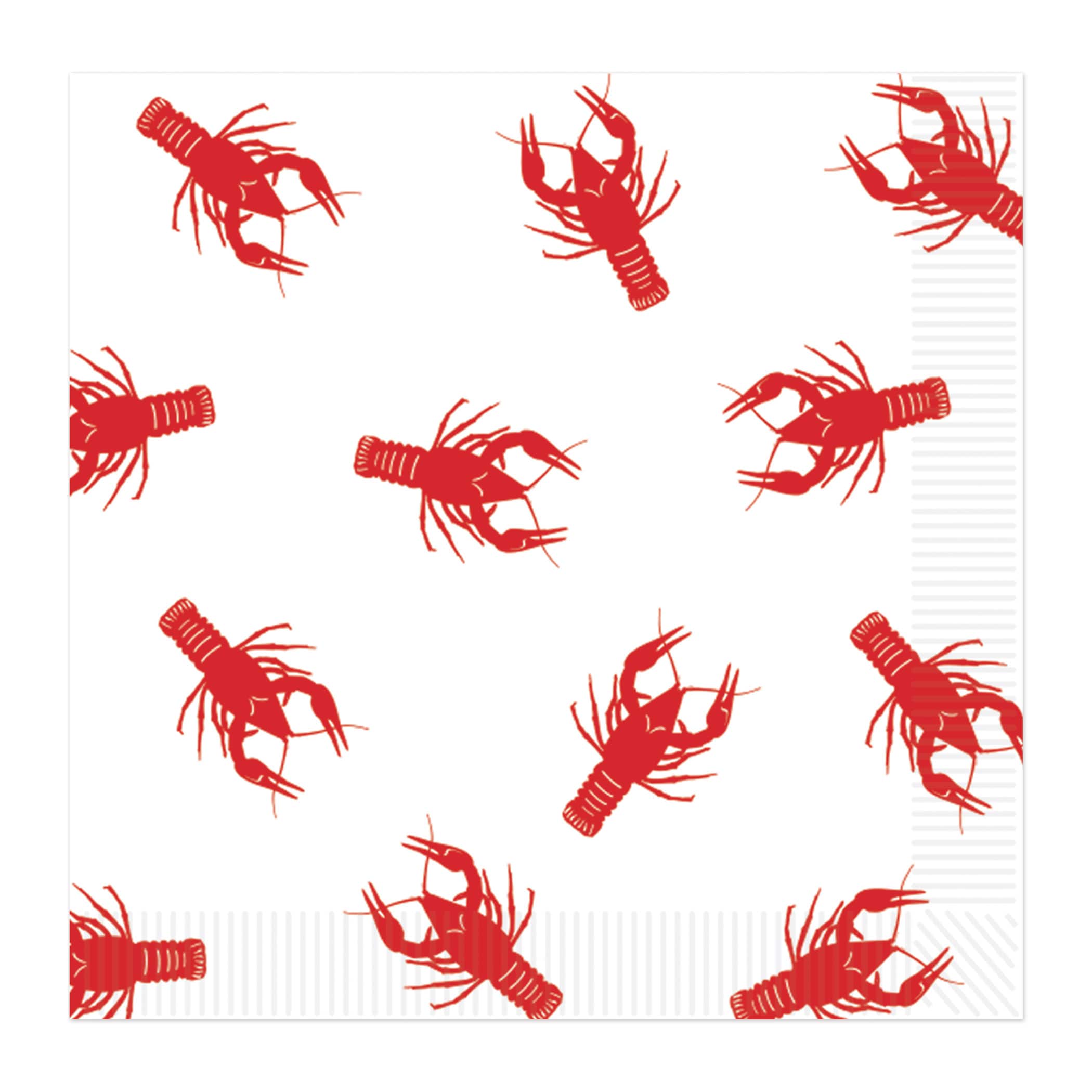 Beistle 4.94" x 4.94" Crawfish Beverage Napkins, 2 Packs of 16