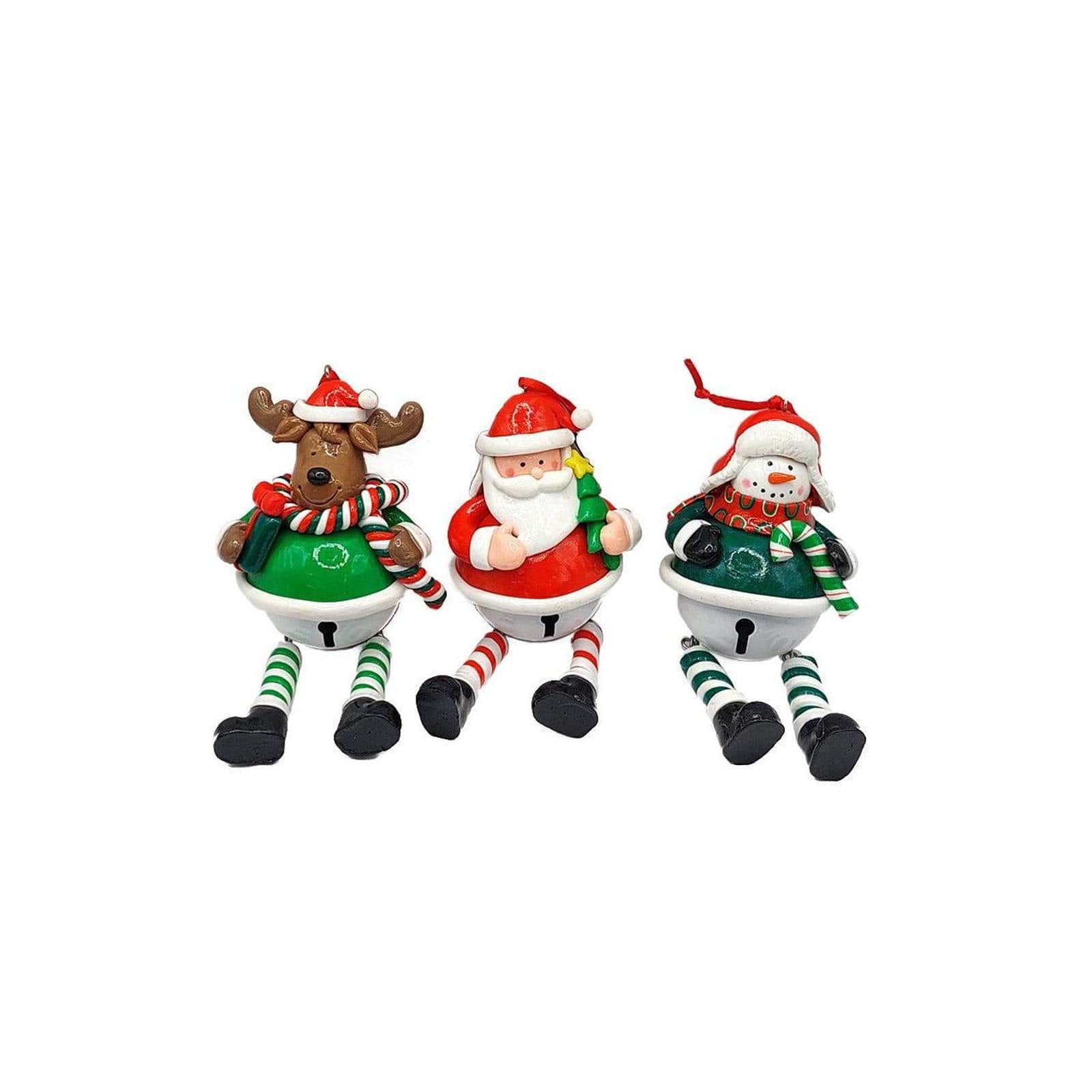 Wizardi 5.31" Glossy Gingerbread Snowman Bell with Dangling Legs Christmas Ornament