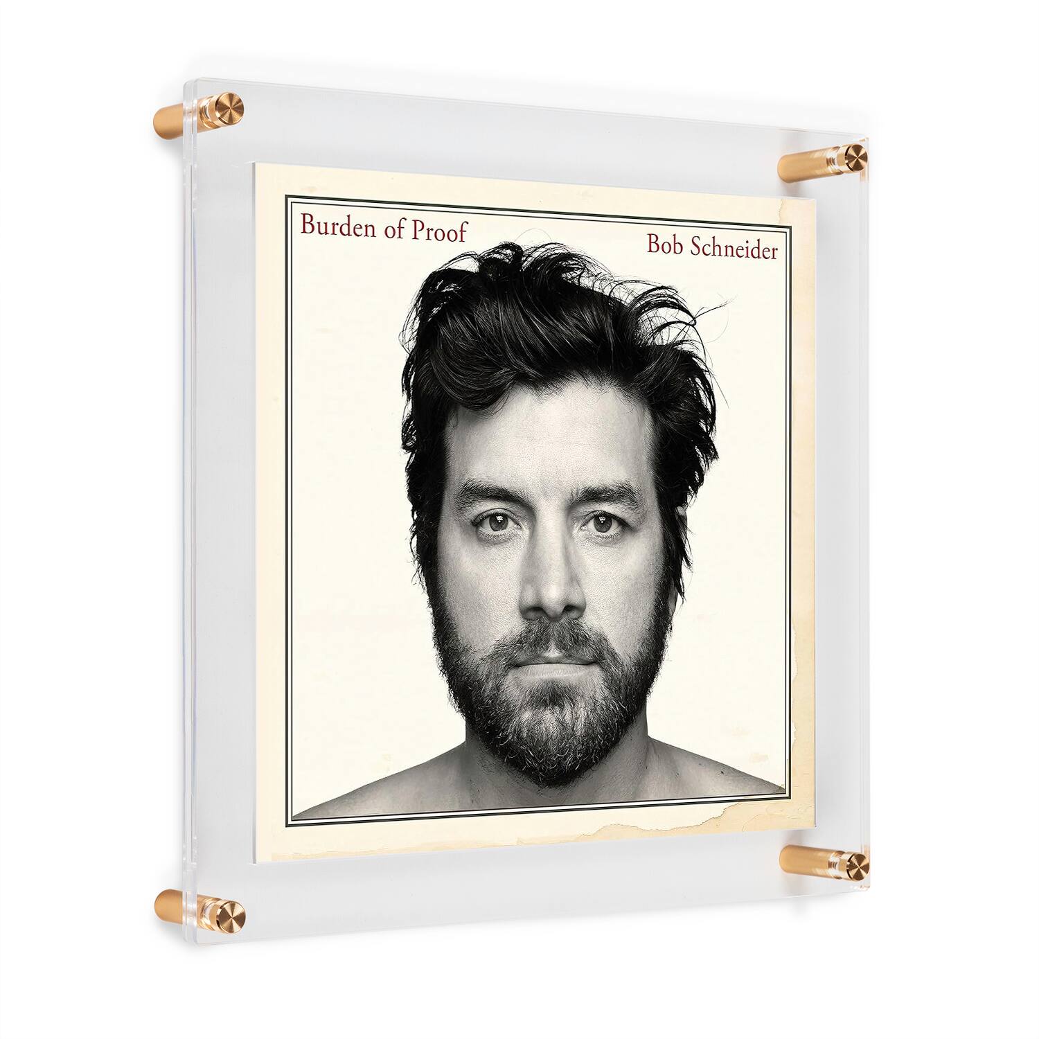 Wexel Art 12" x 12" Clear Acrylic Vinyl Record Album Frame with Gold Hardware