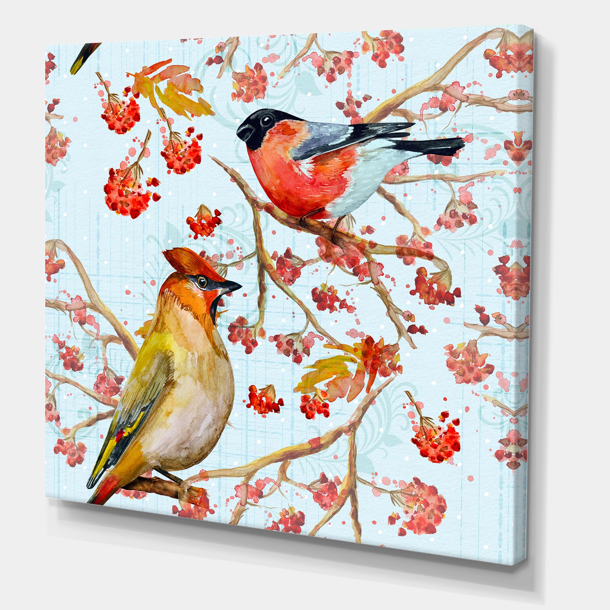 Designart - Two Birds On Branches During Autumn