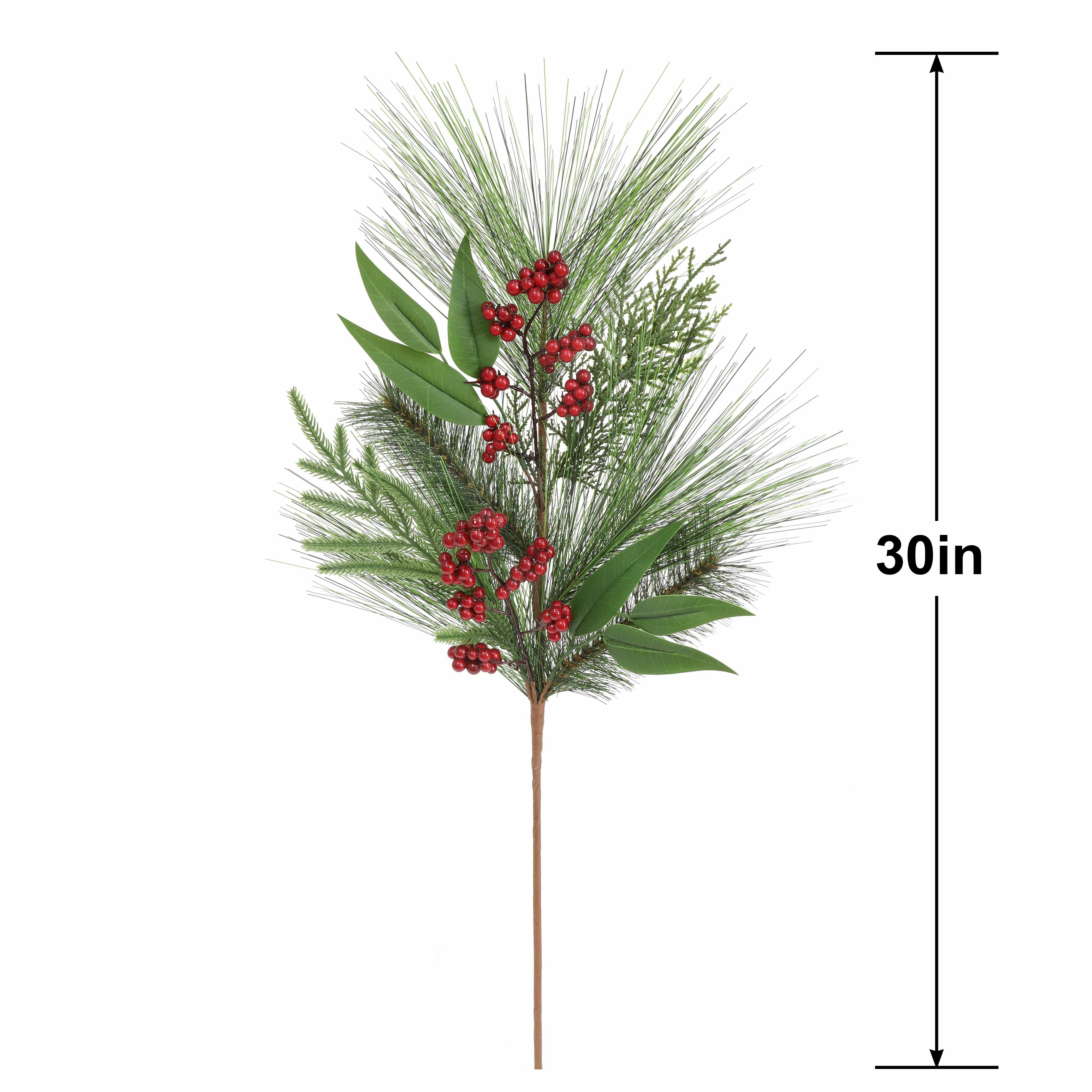 30" Long Needle Pine, Cedar & Berry Stem by Ashland®