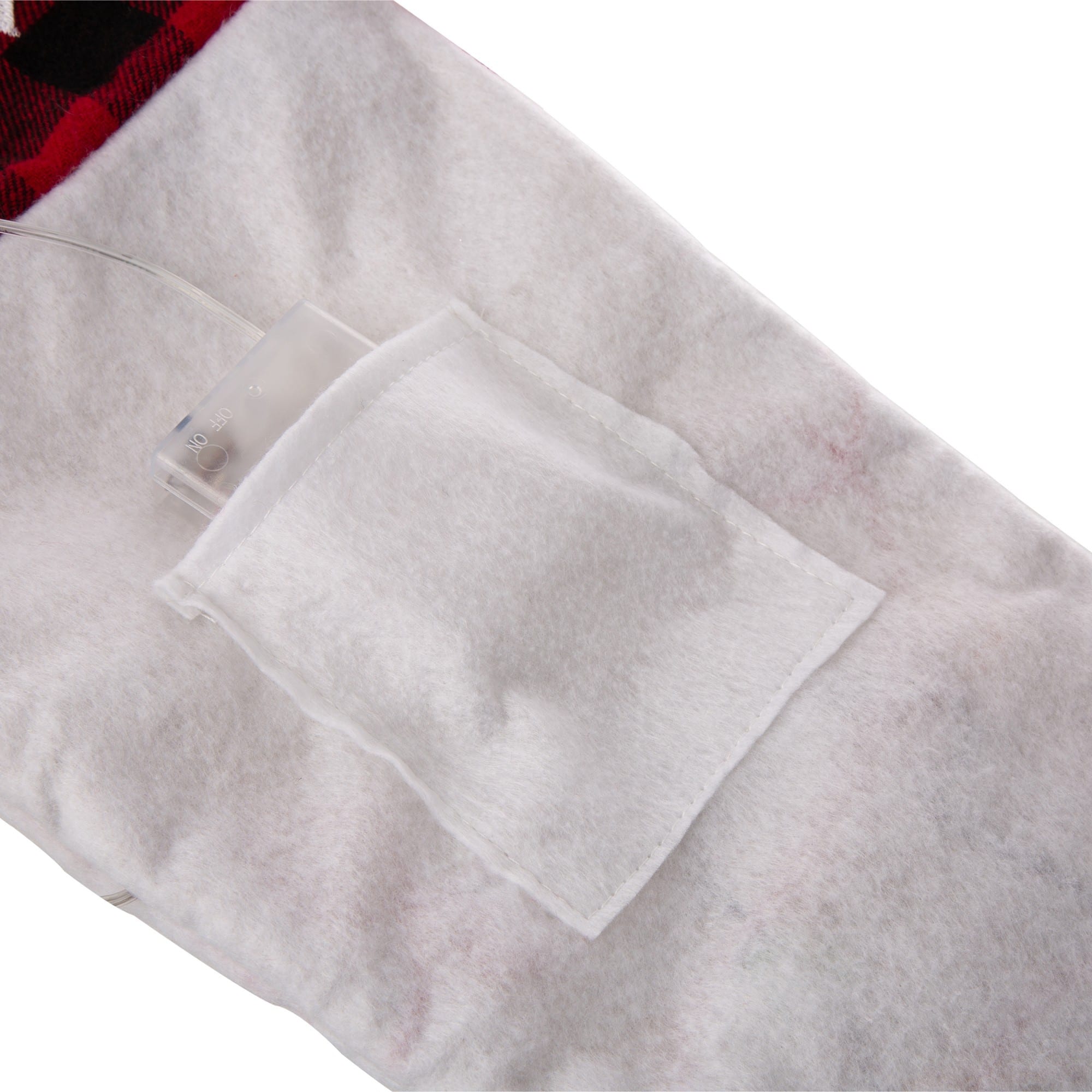Glitzhome® Pre-Lit 21" Cat Embroidered Linen Christmas Stocking with LED Lighting