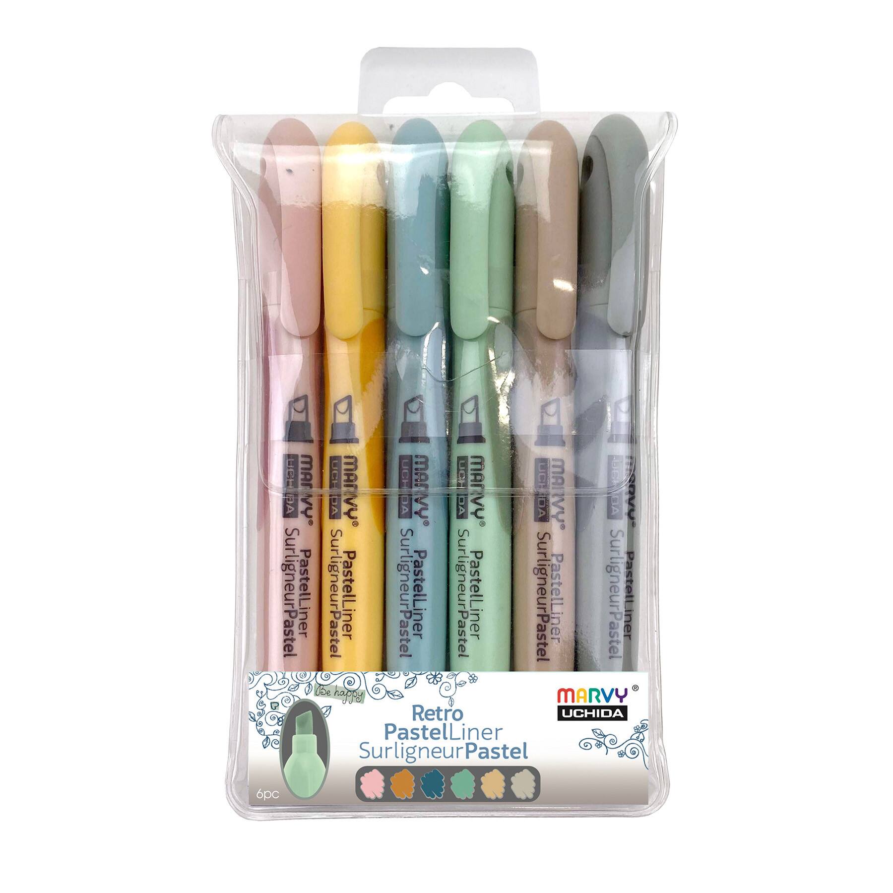 Marvy Uchida® Chisel Tip Retro Pastel Liner Markers Set