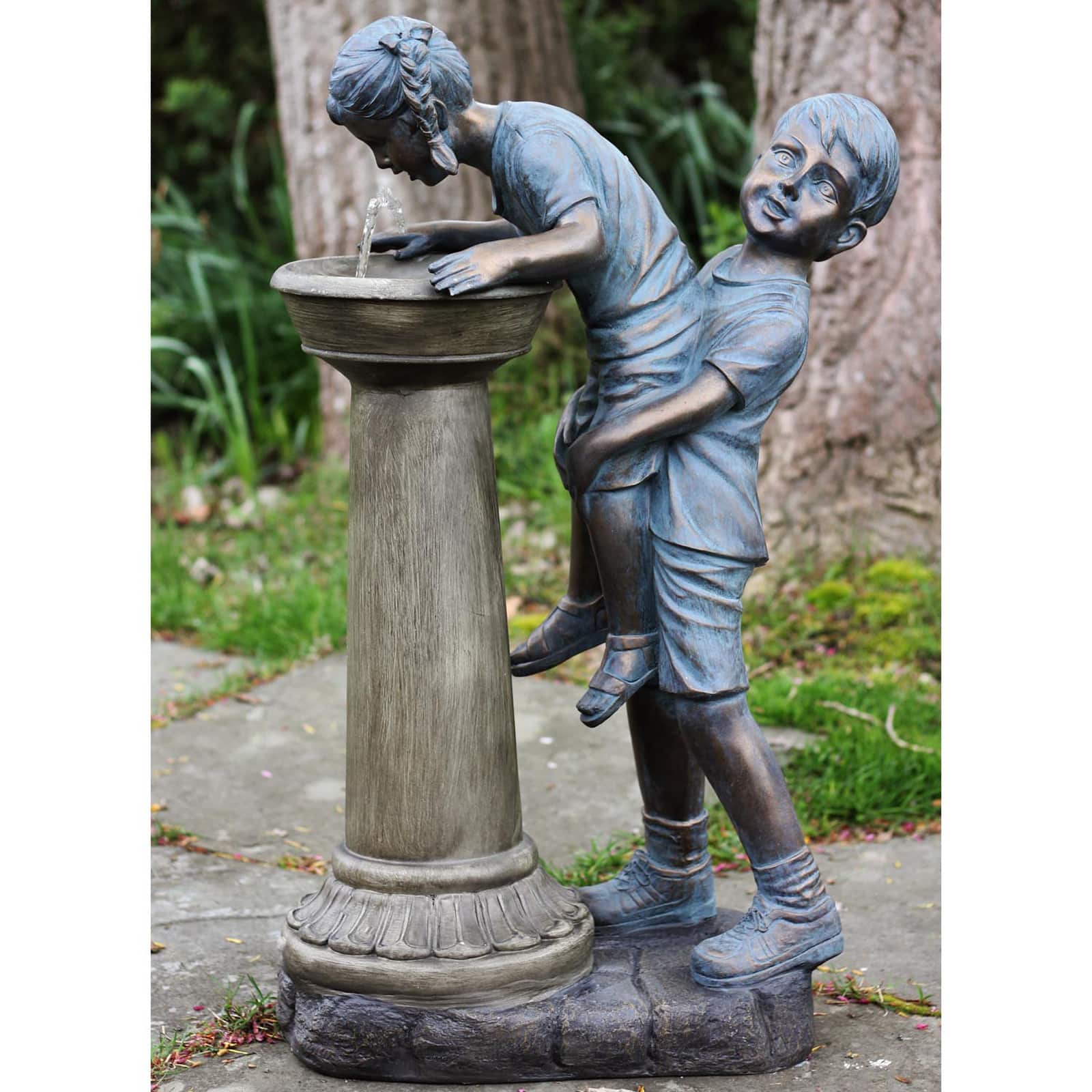 31" Bronze Fun at the Fountain Outdoor Water Fountain