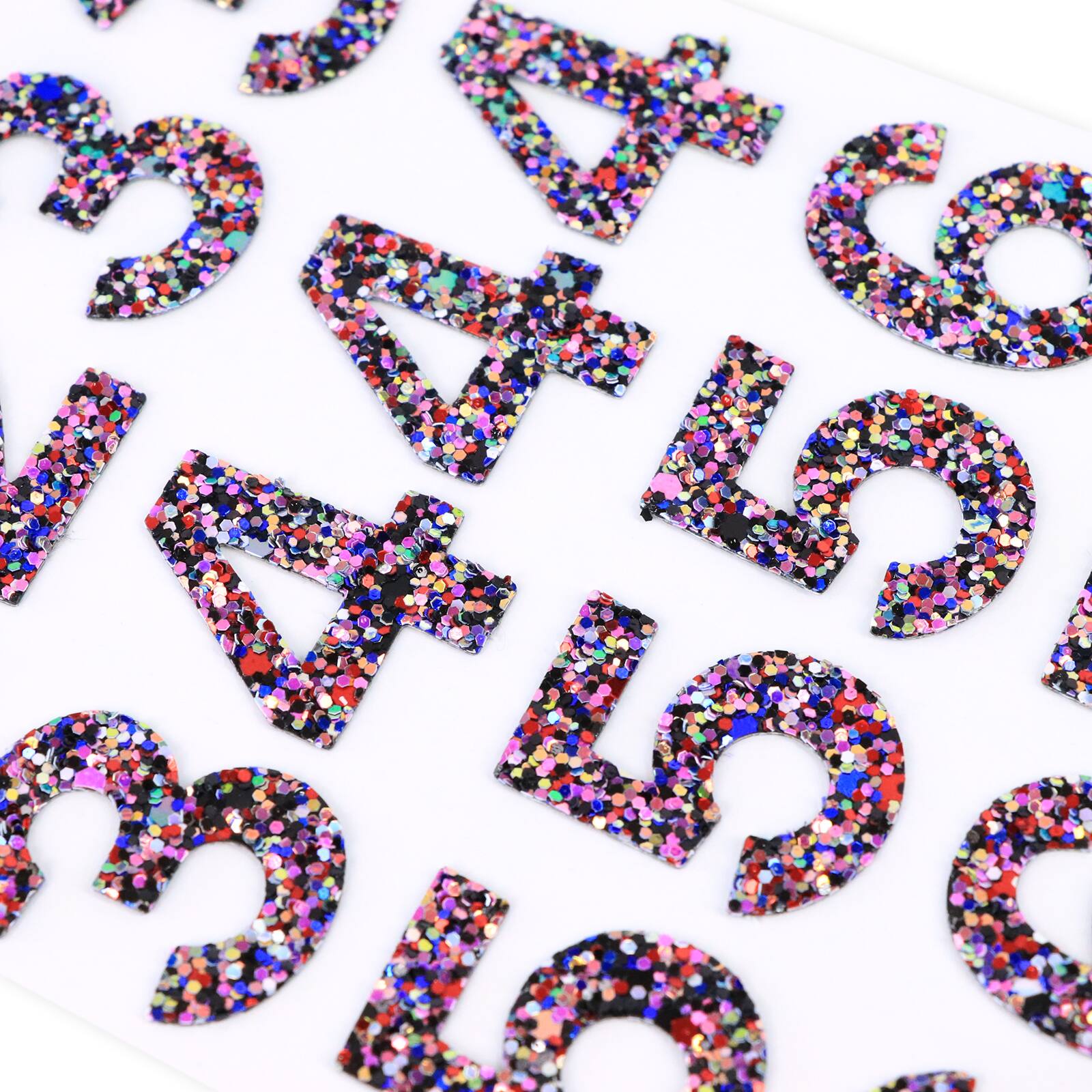 12 Pack: Red & Blue Glitter Number Stickers by Recollections™