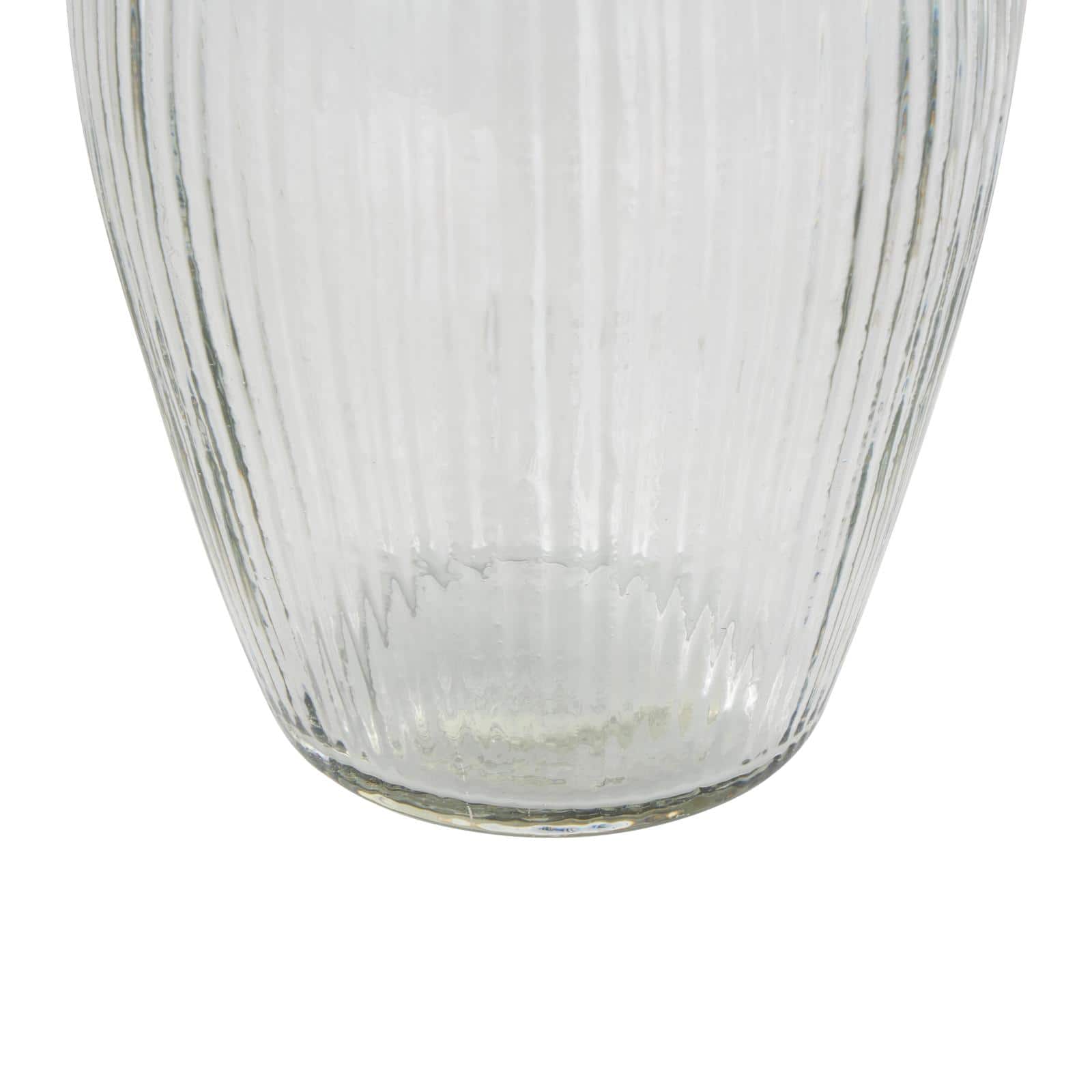 9.5" Clear Glass Ribbed Fluted Decorative Vase