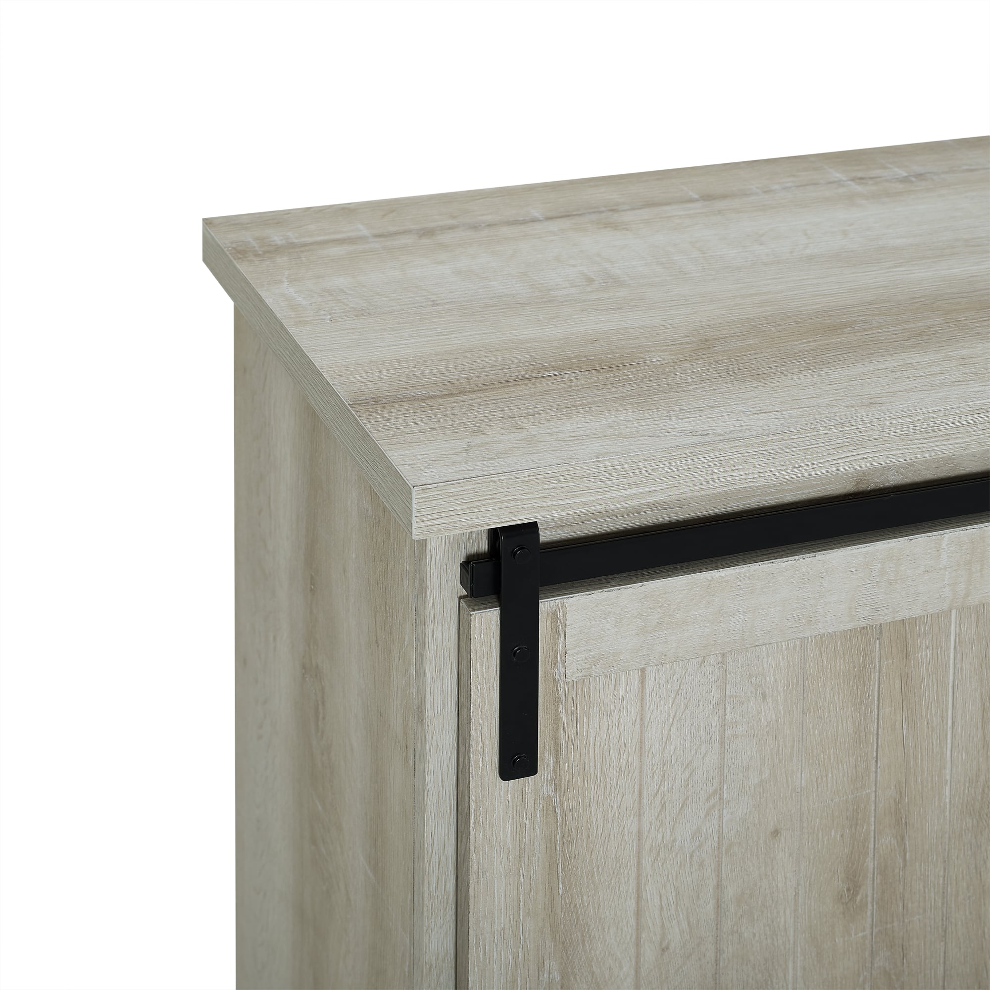 Edison Walker 32" White Oak Sliding Grooved Door Modern Accent Cabinet