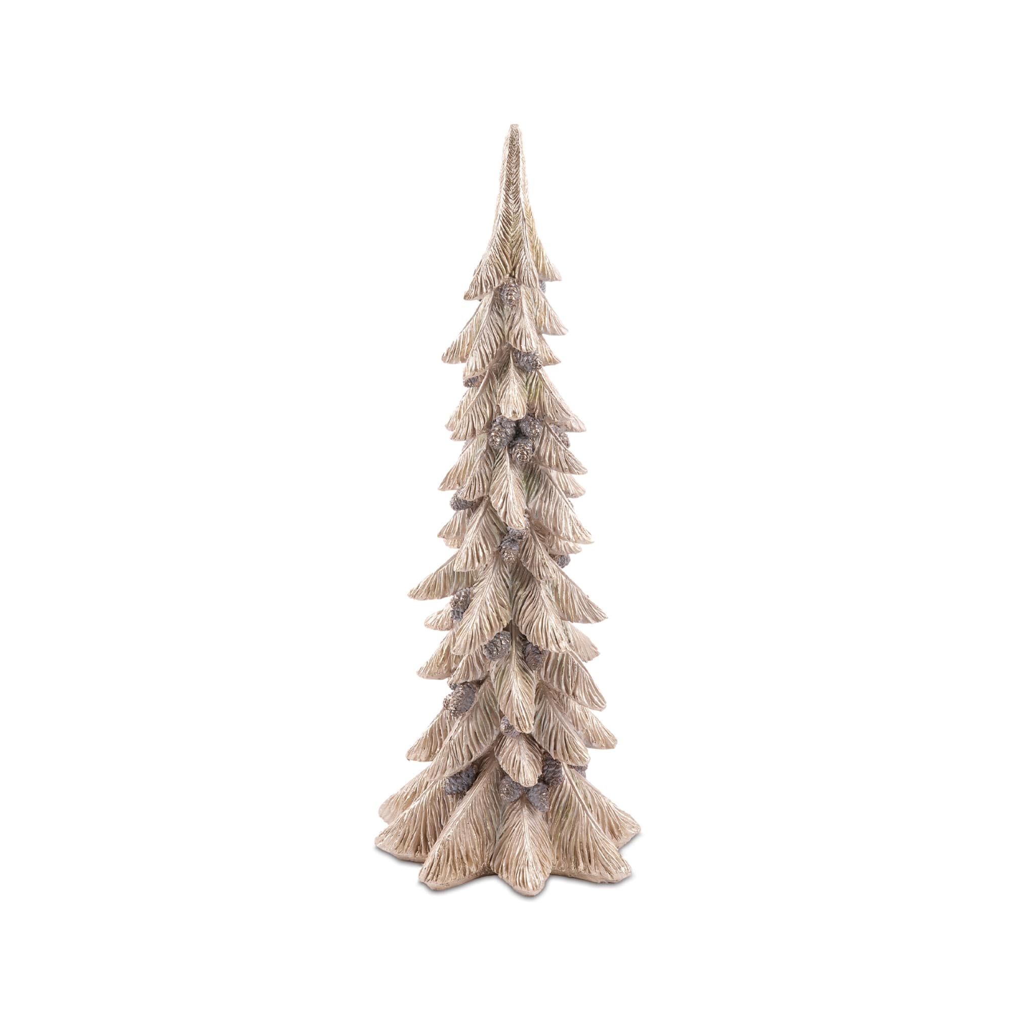 Melrose Gold Metallic Pine Tree with Pinecones Set