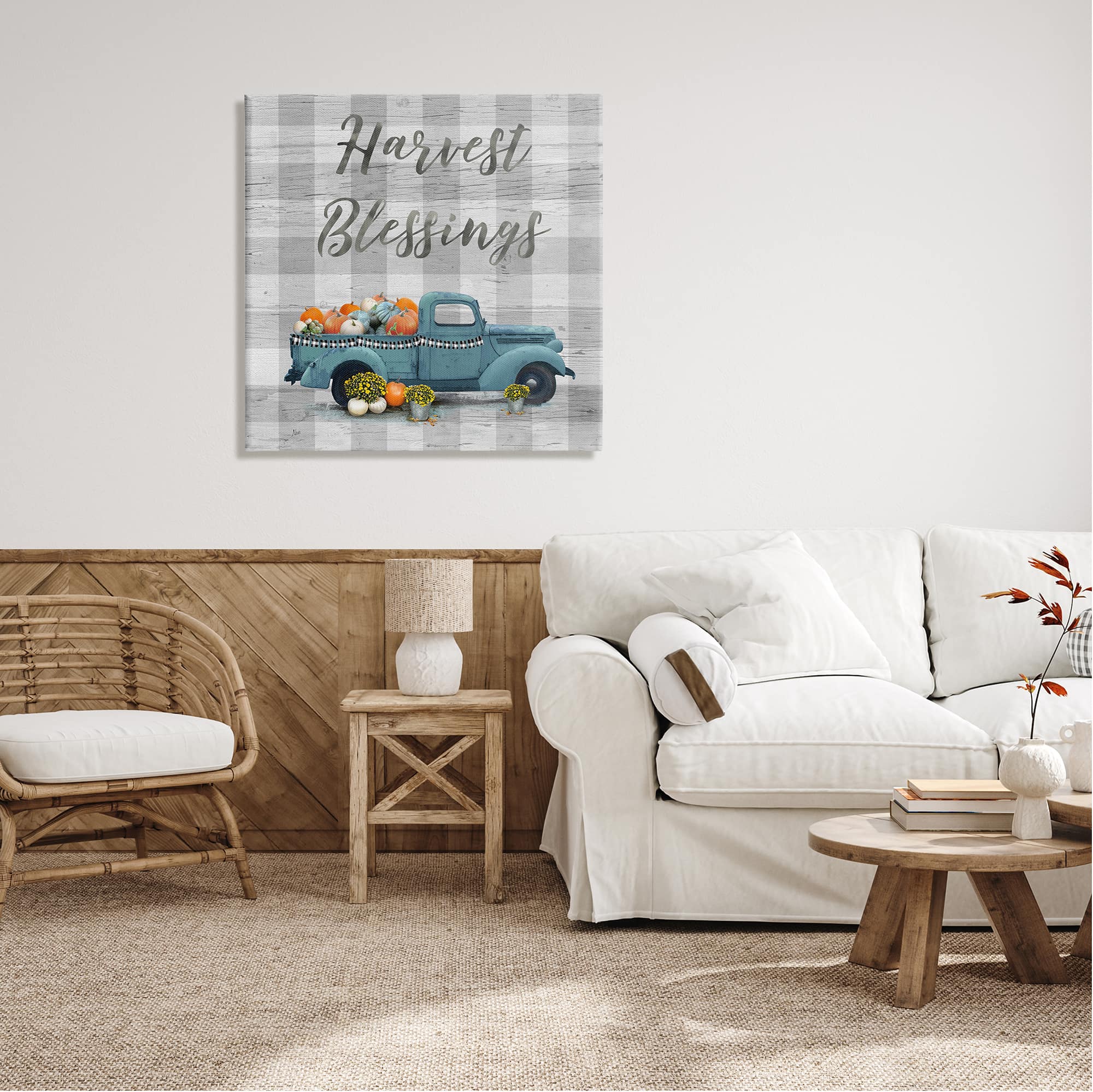 Stupell Industries Harvest Blessings Fall Pumpkin Truck Canvas Wall Art
