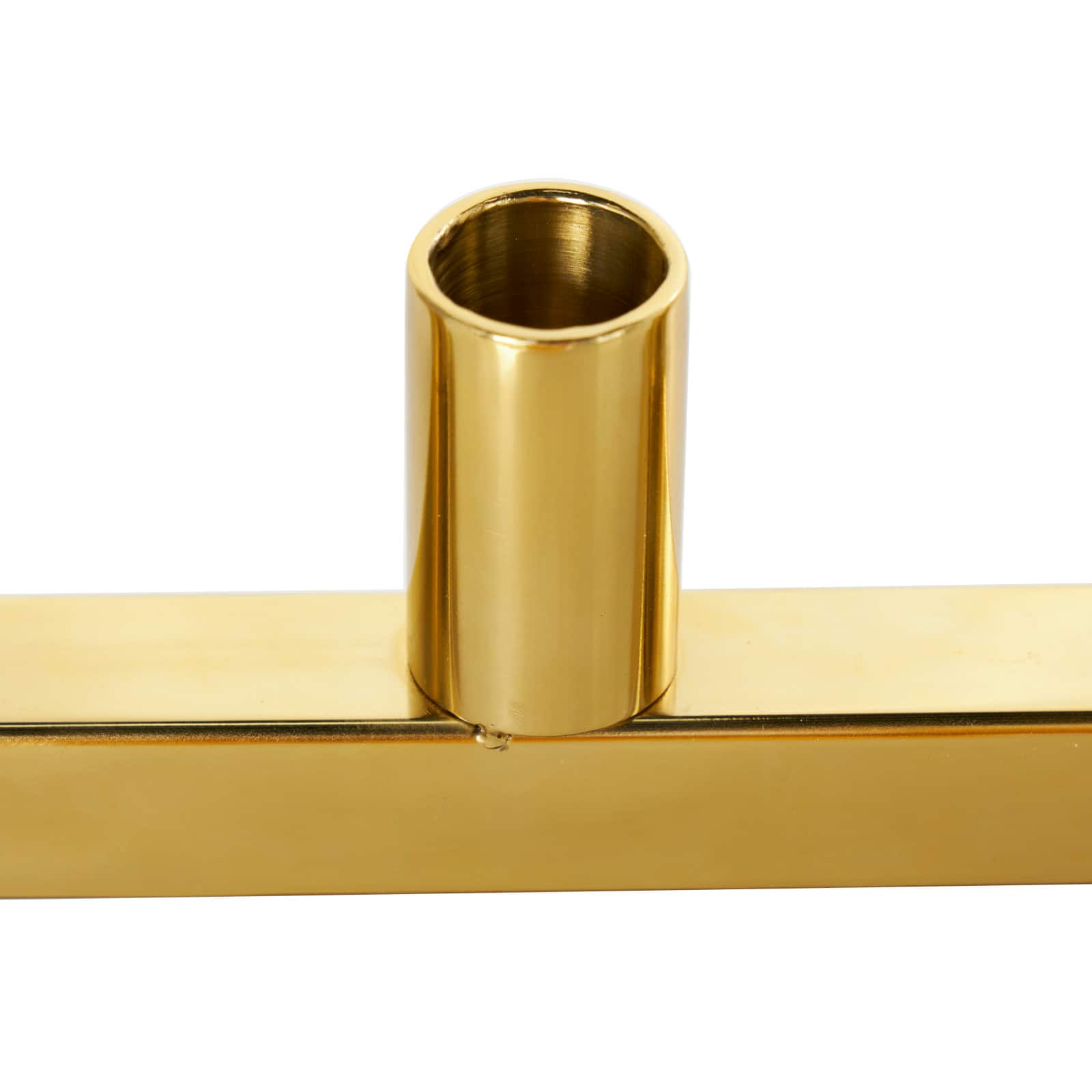 22" Gold Stainless Steel 7 Taper Candle Candelabra with Rectangular Frame
