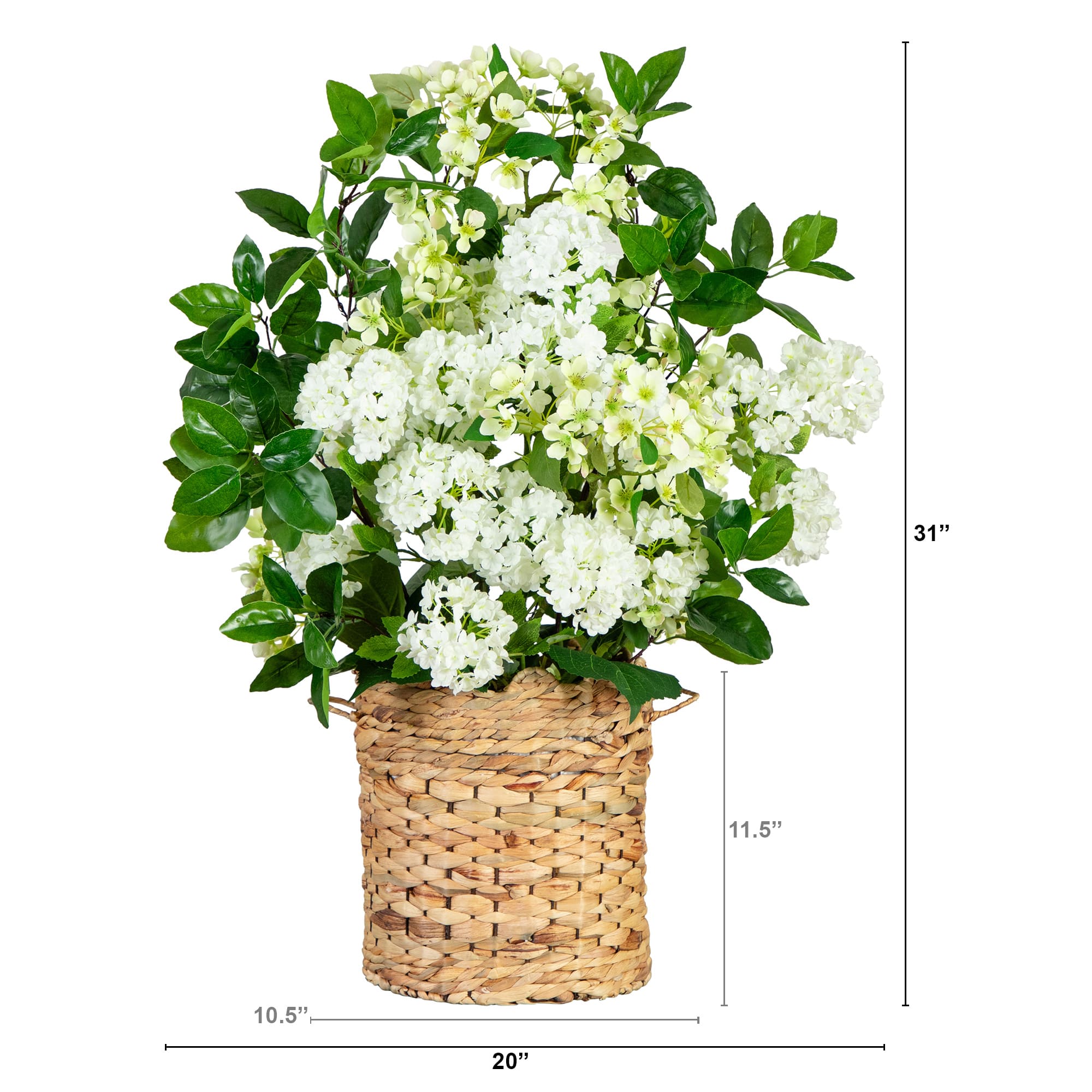2.5ft. Artificial Mixed Flower Arrangement in Hyacinth Weave Basket