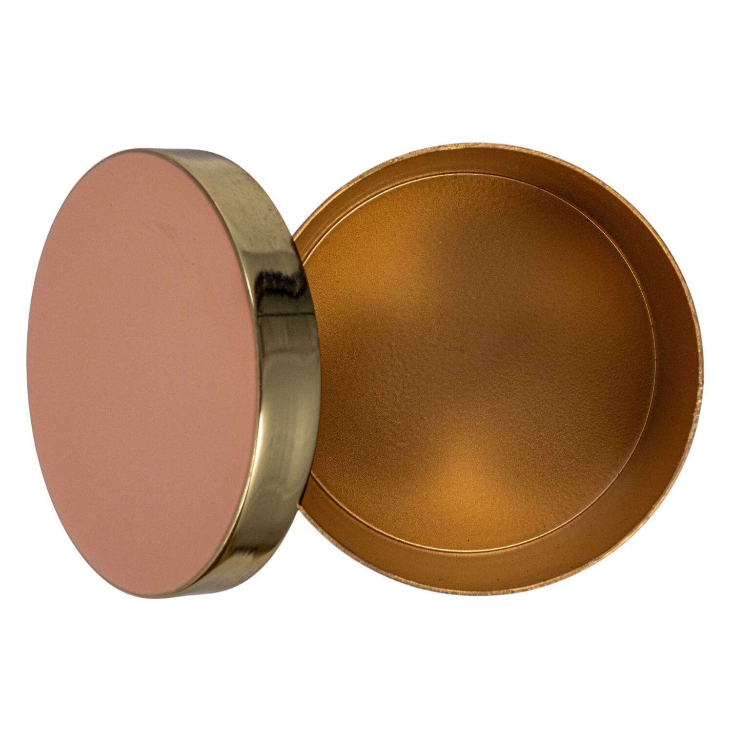 Hello Honey® 3" Pink & Gold Enameled Metal Box with Shiny Interior