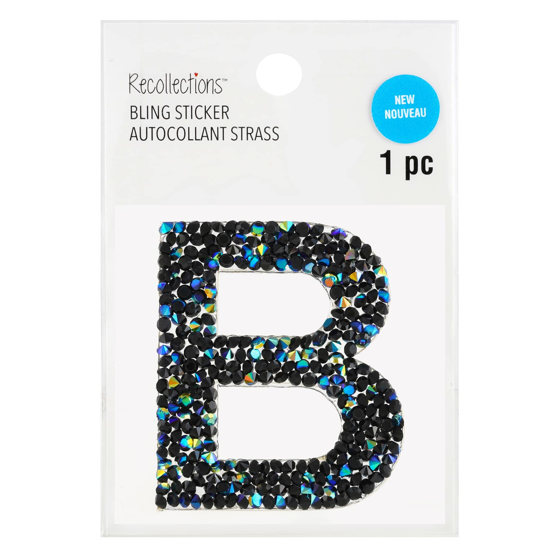 12 Pack: Black AB Letter Bling Sticker by Recollections®