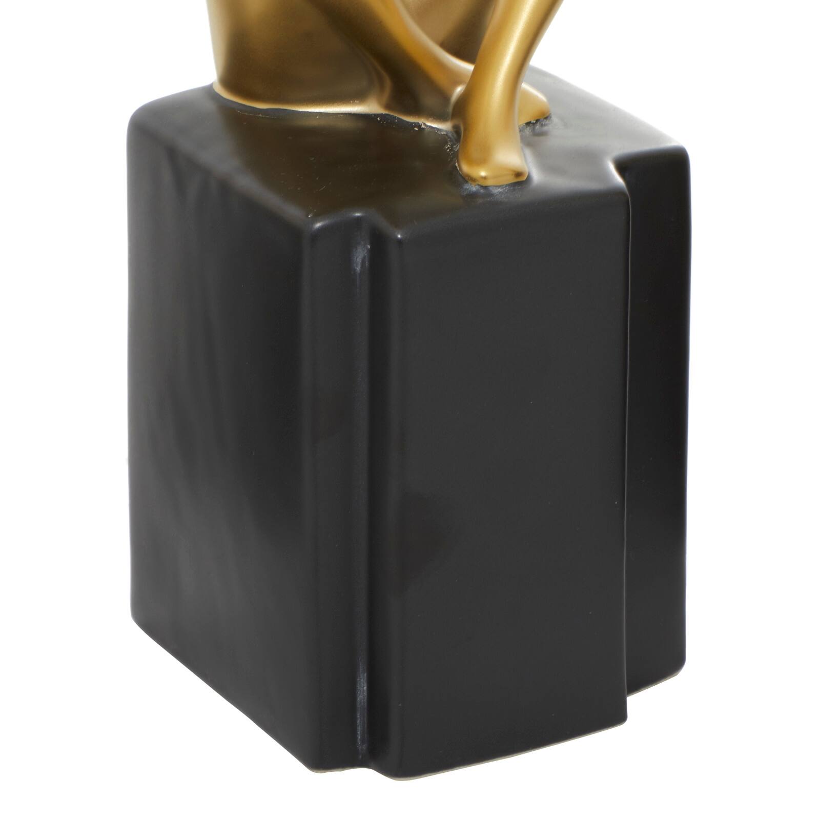 13" Gold Porcelain Abstract Sculpture Set