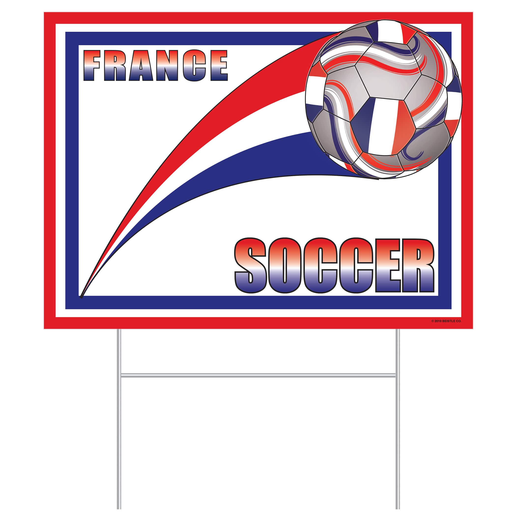 11.5" x 15.5" France Soccer Plastic Yard Sign