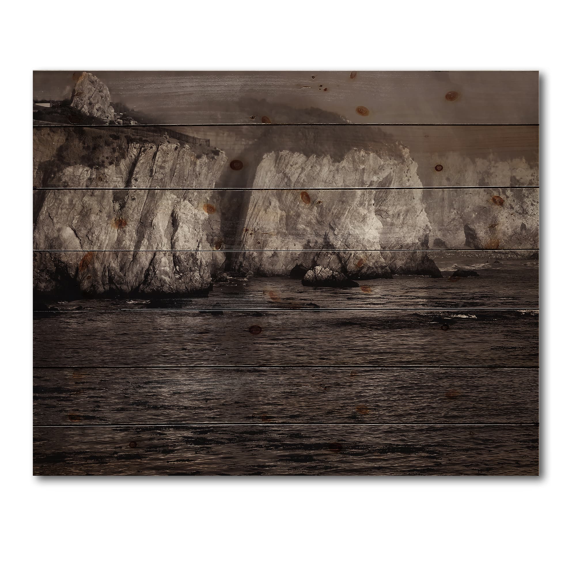 Designart - Gold Cliffs In The Fog