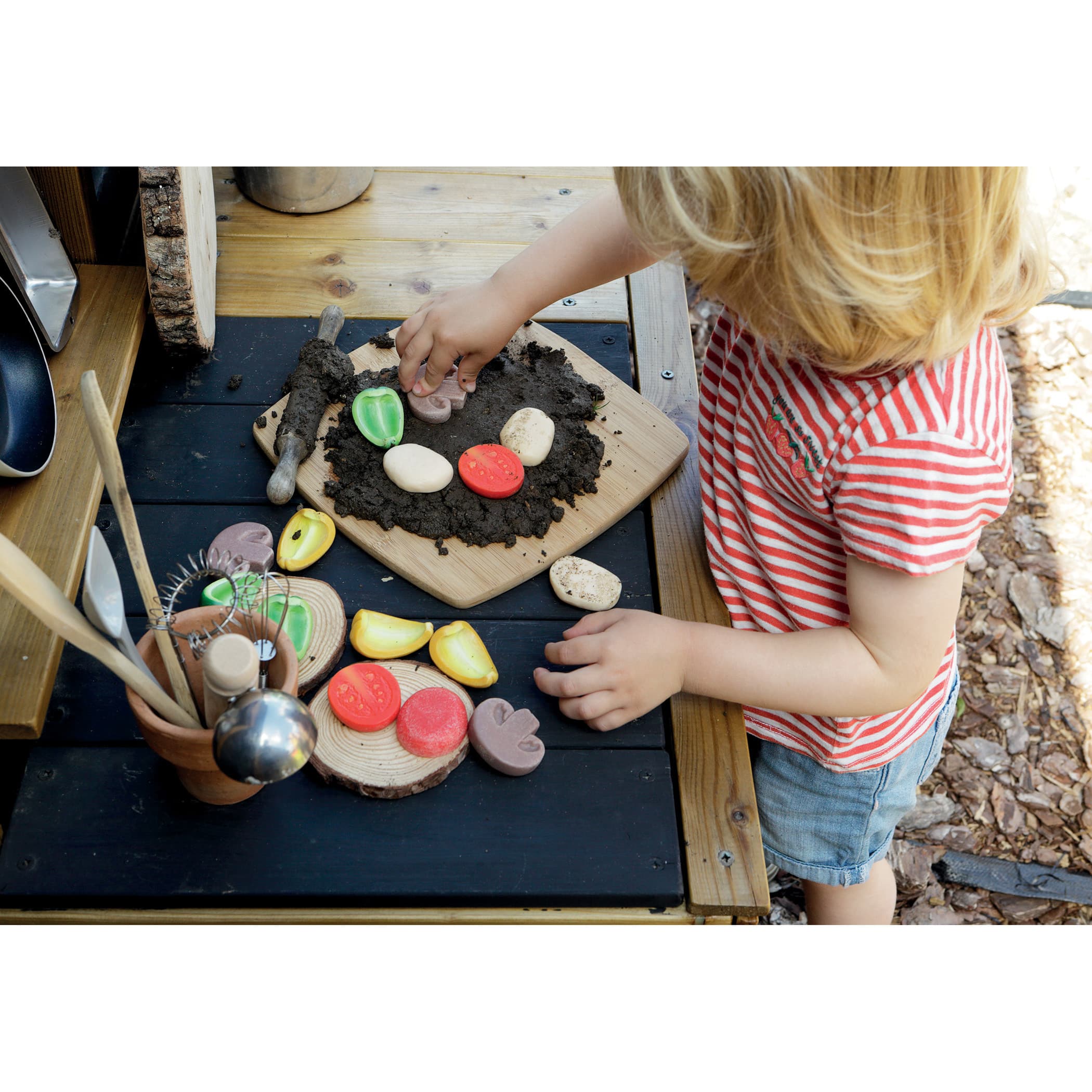 Yellow Door 2" Pizza Toppings Sensory Play Stones Set