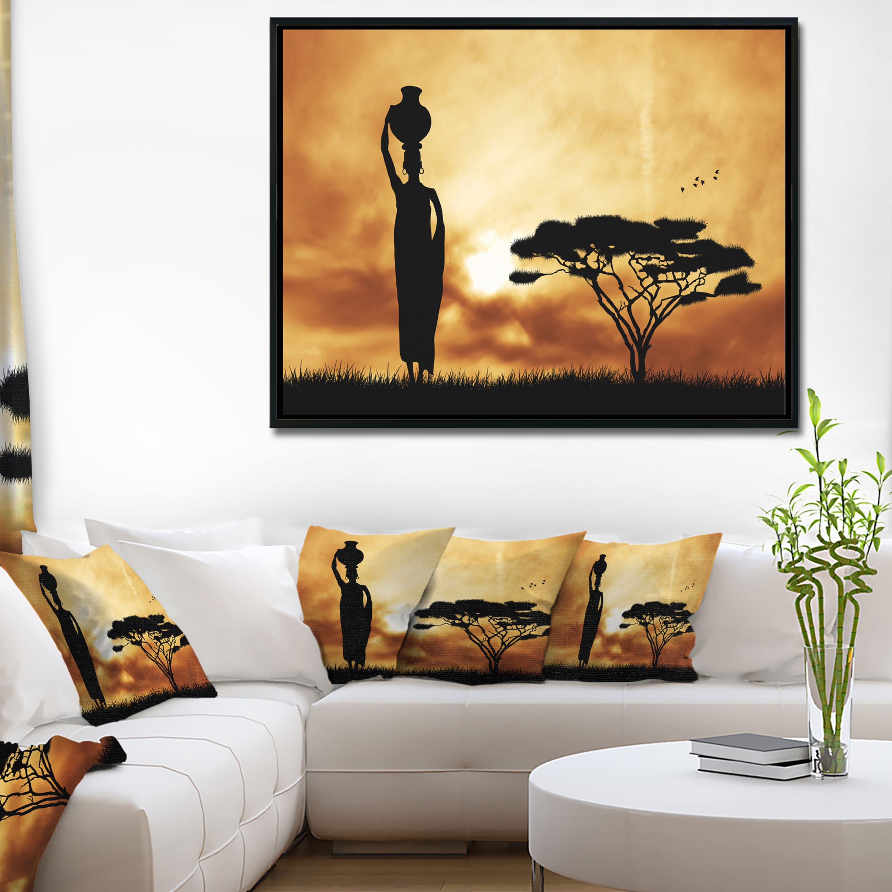 Designart - African Woman and Lonely Tree