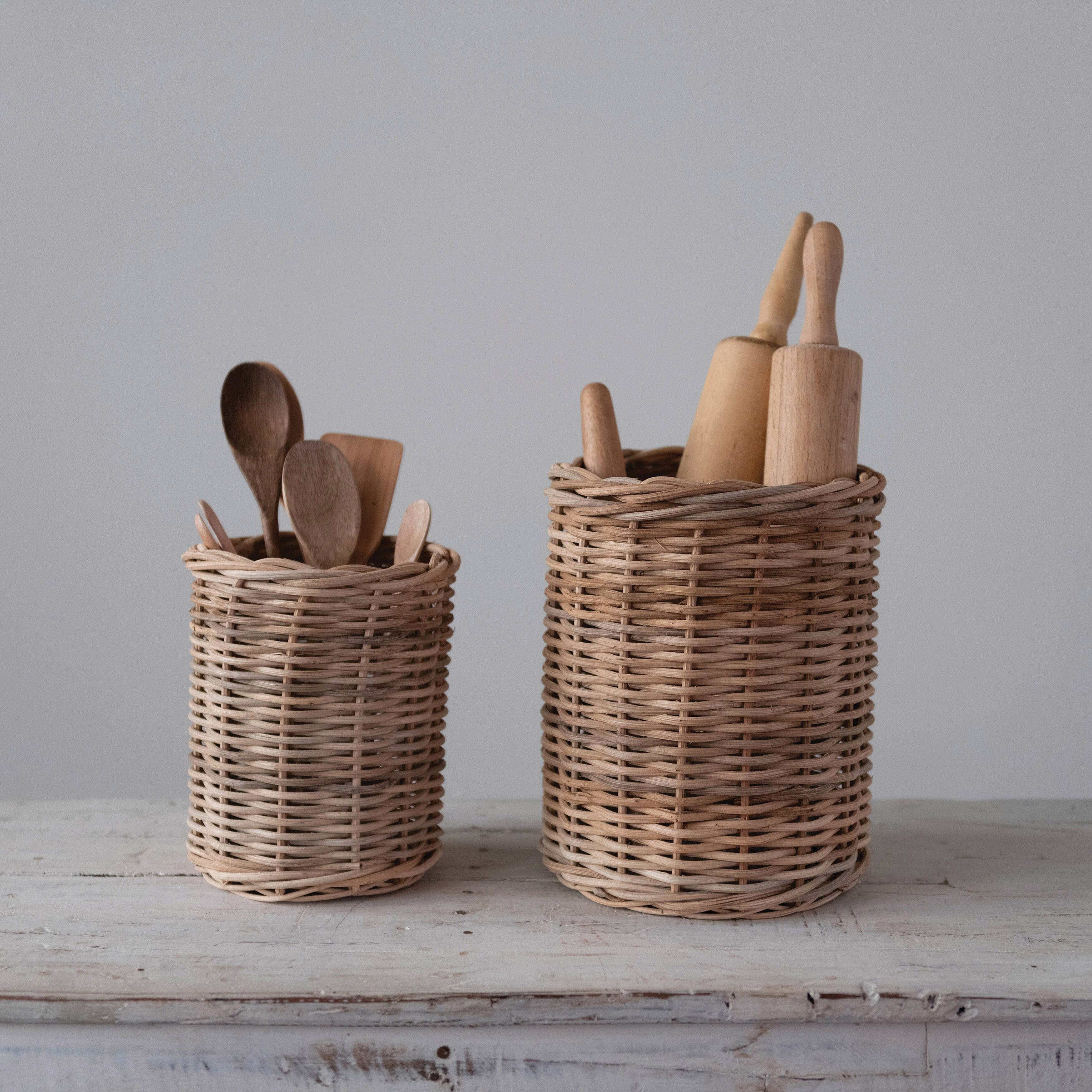 Hello Honey® Natural Hand-Woven Wicker Basket Set