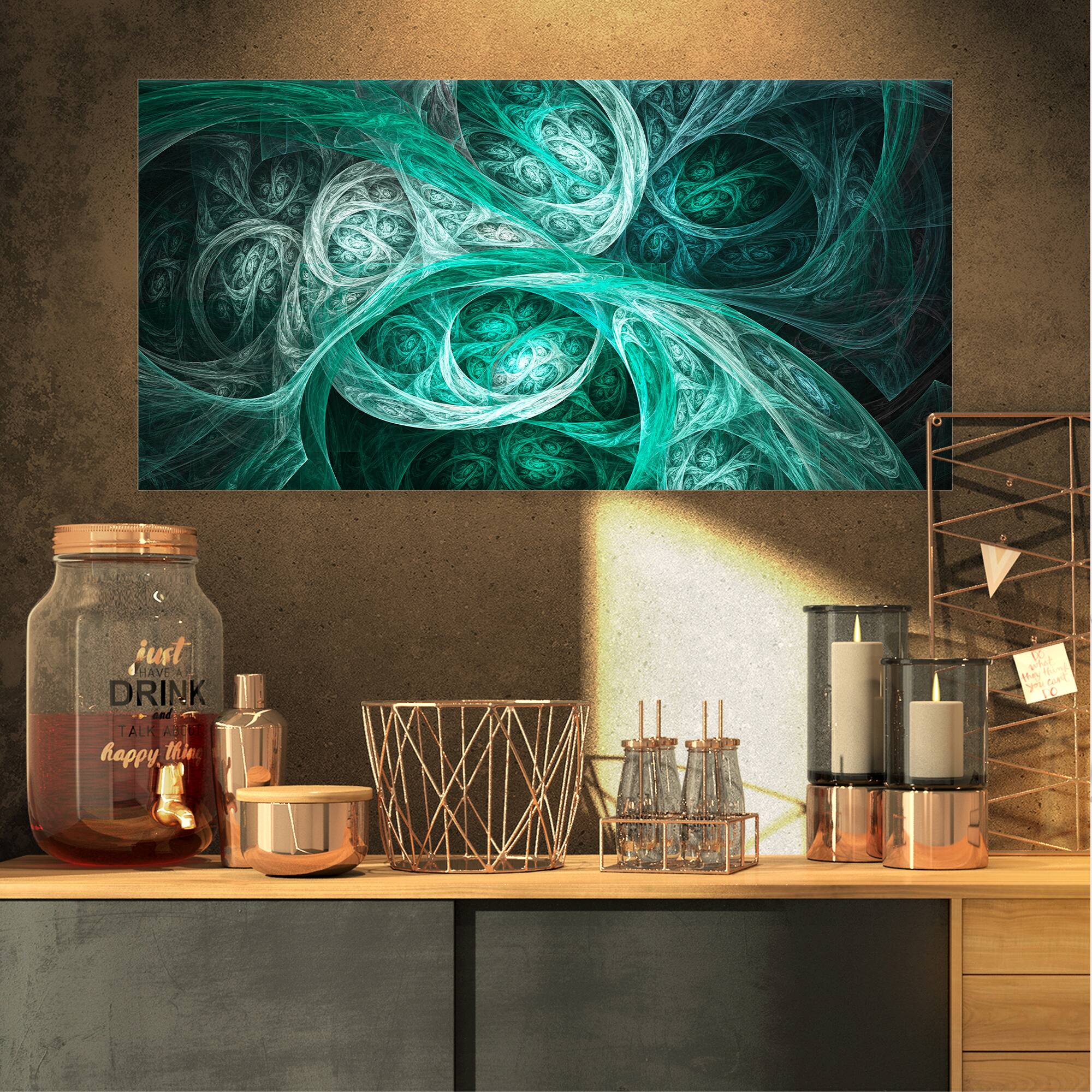 Designart - Mystic Turquoise Fractal