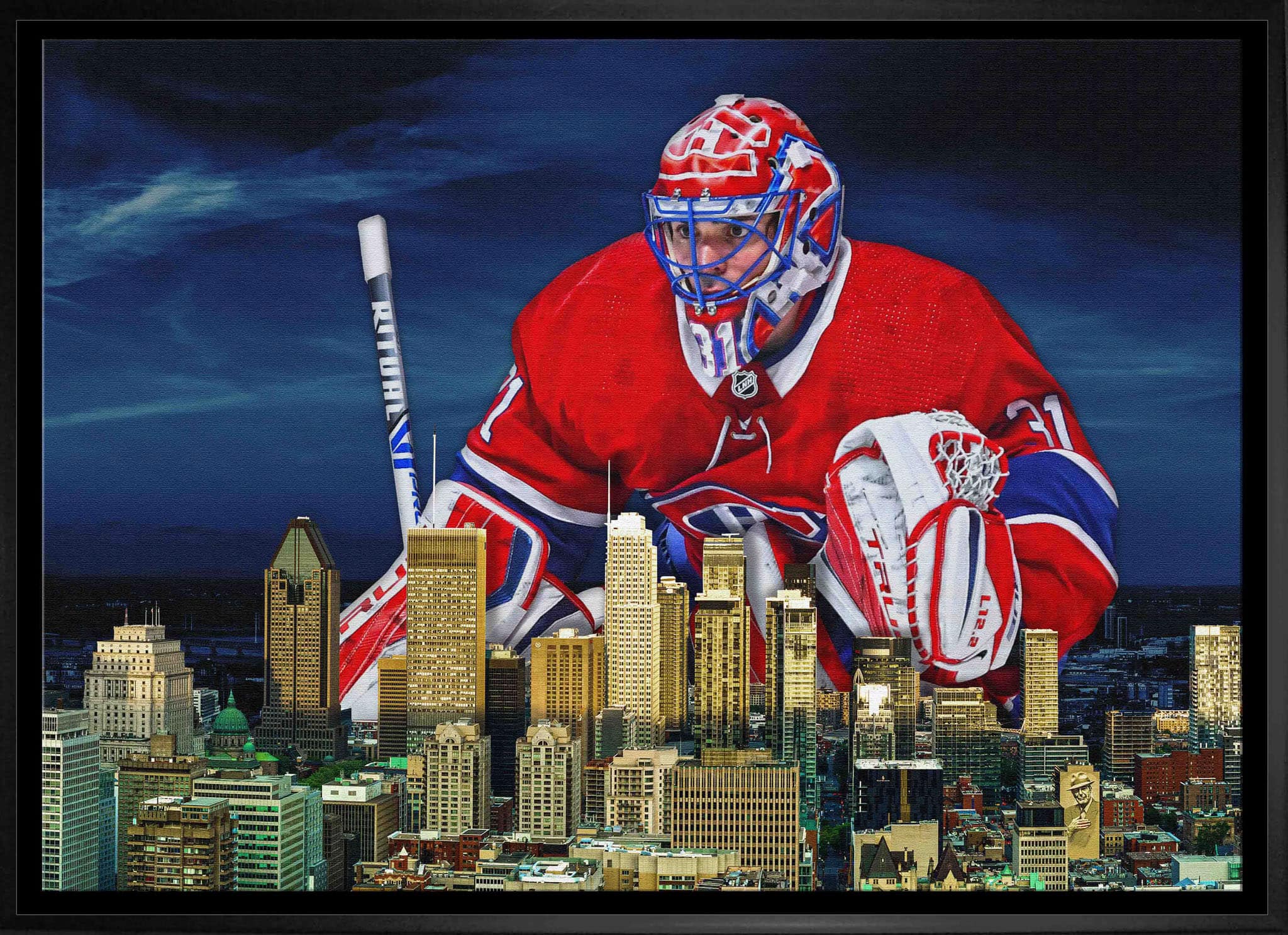 Carey Price 20" x 29" Framed Canvas Canadiens Skyline 31.5" x 22.5"