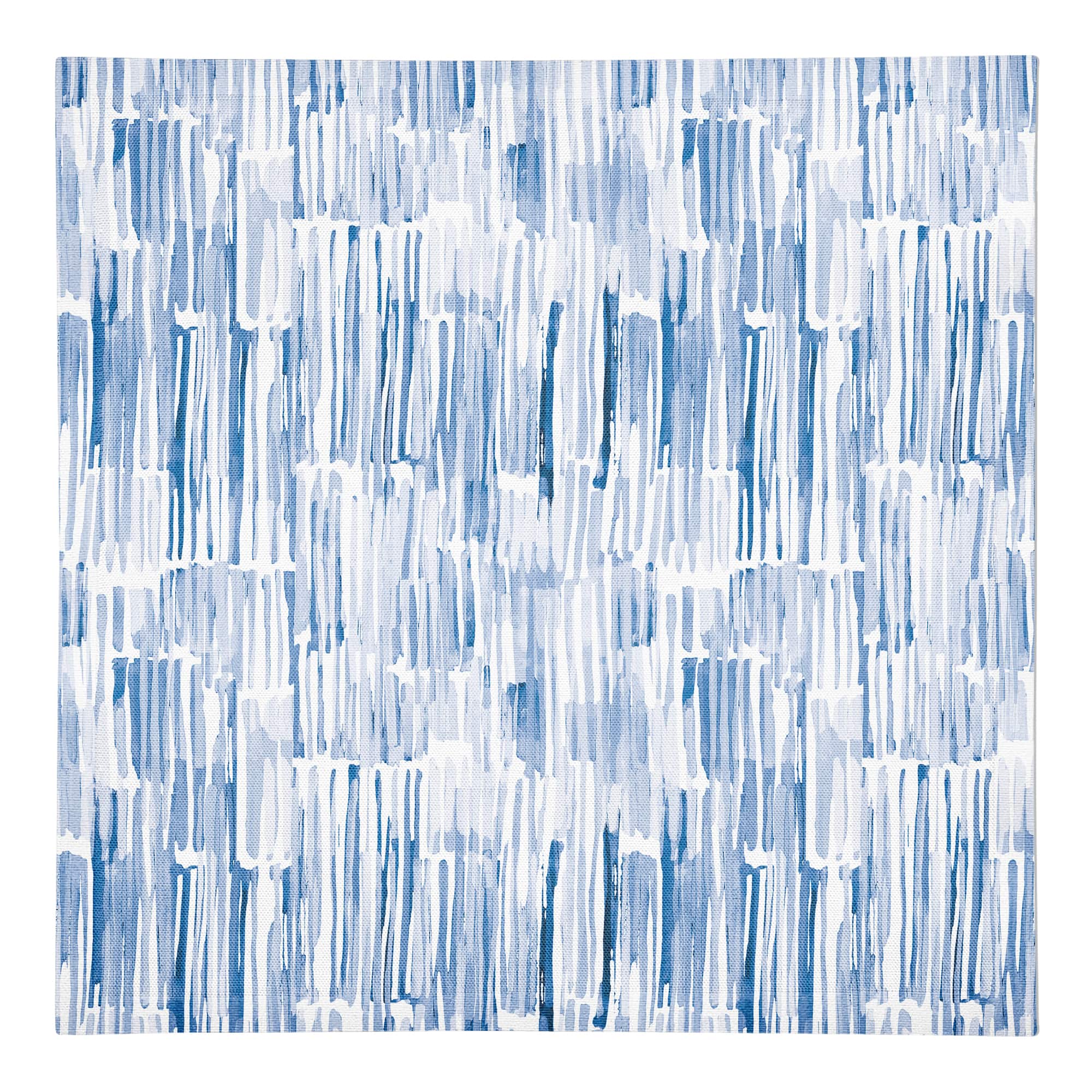 Blue Watercolor Hatch Pattern Cotton Twill Napkin