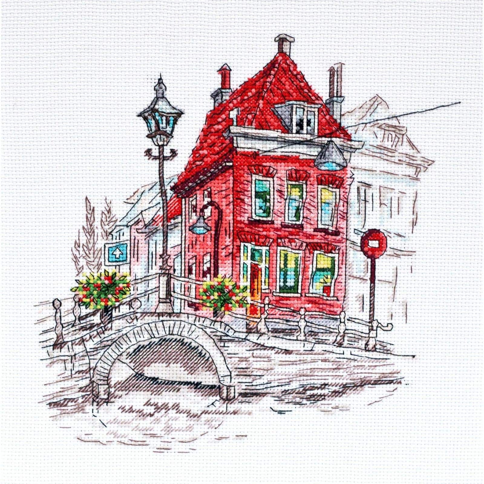 Abris Art Colored Town Cross Stitch Kit
