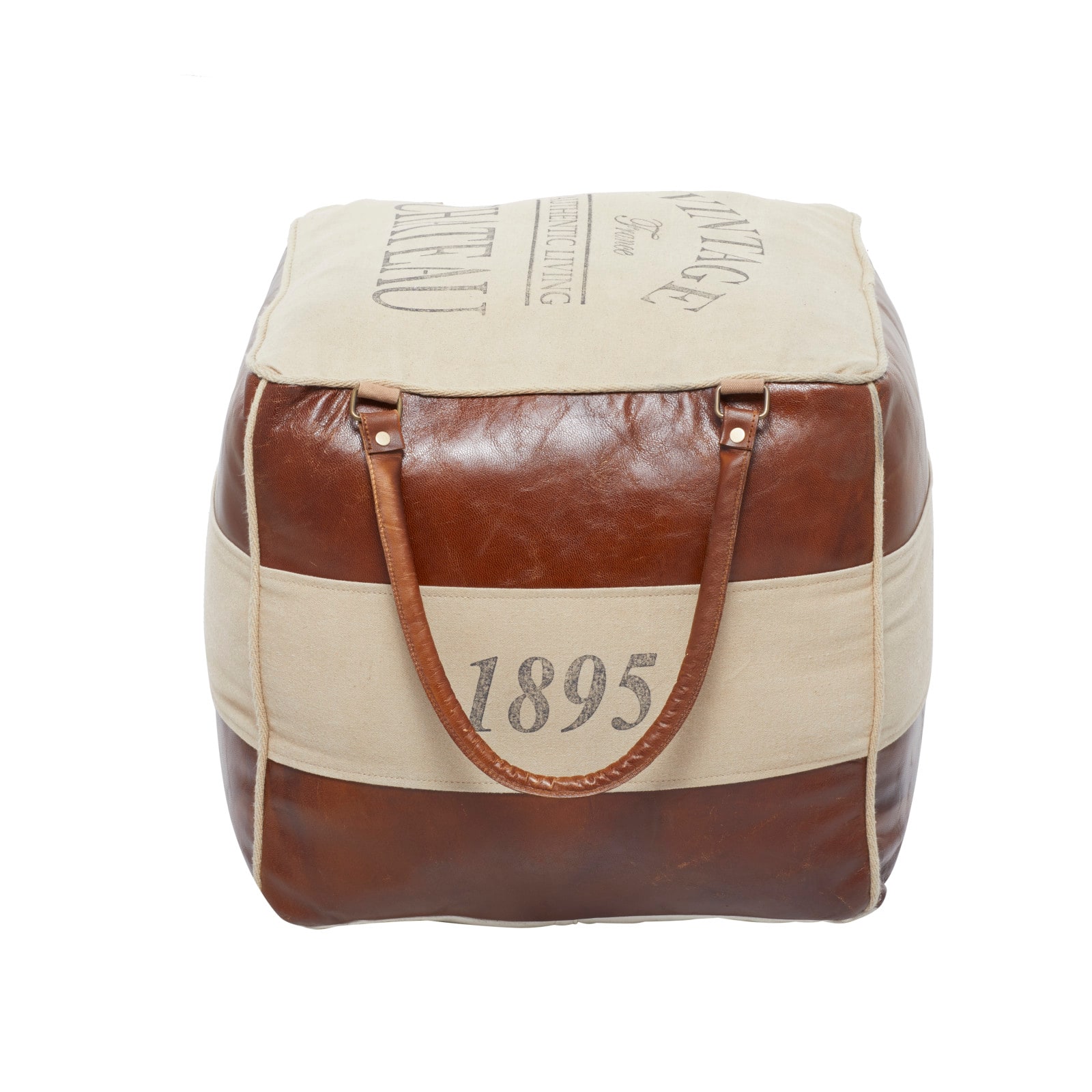 Brown Canvas Rustic Stool