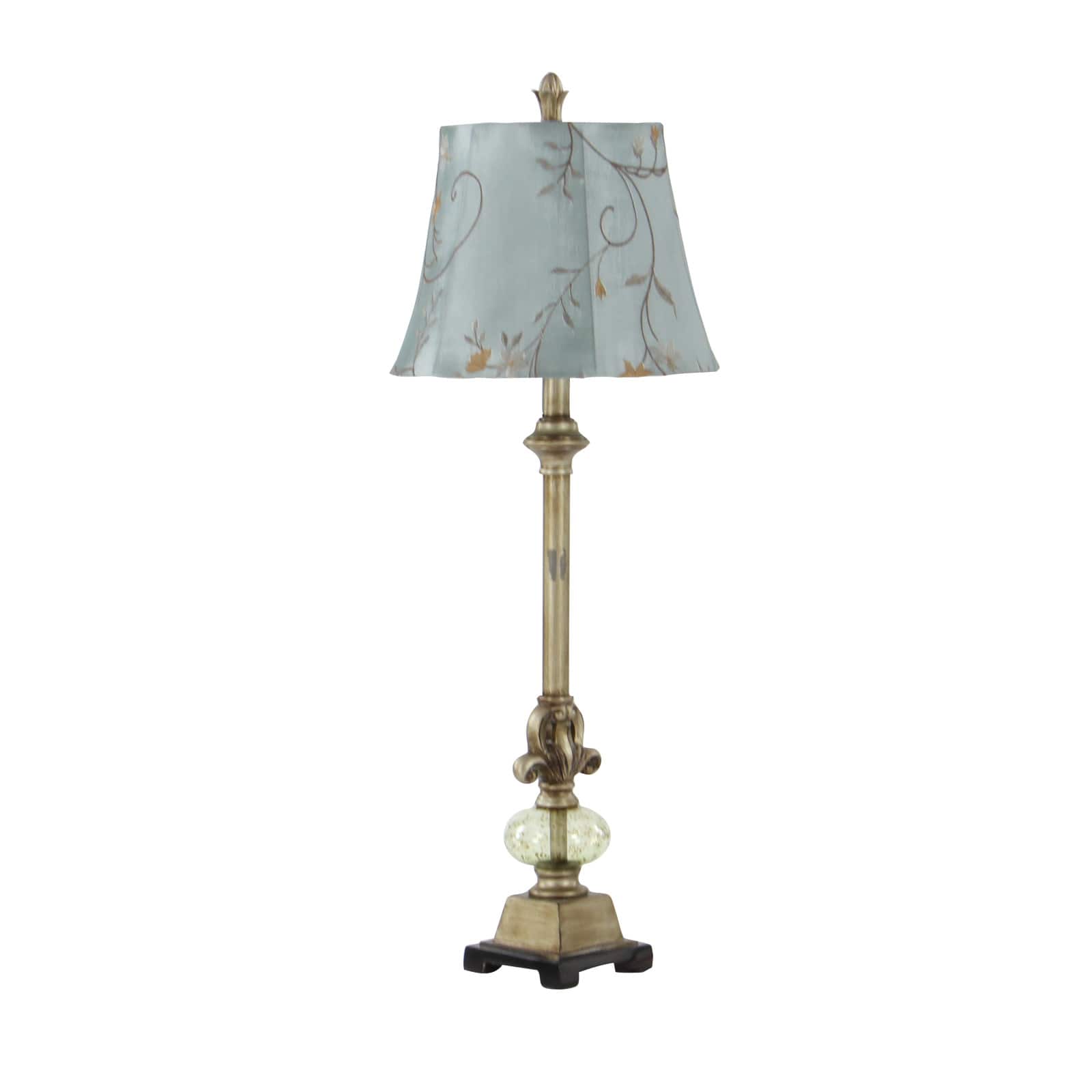 32" Tuscan Gold Metal and Polystone Glass Ball Buffet Lamp
