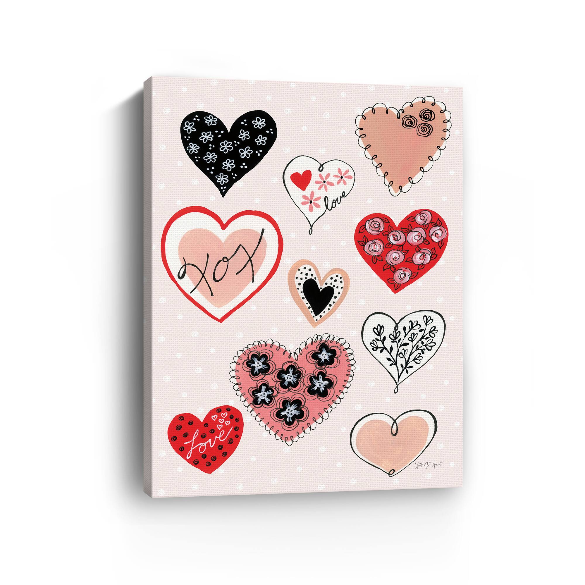 XOX Hearts Canvas Giclée Art