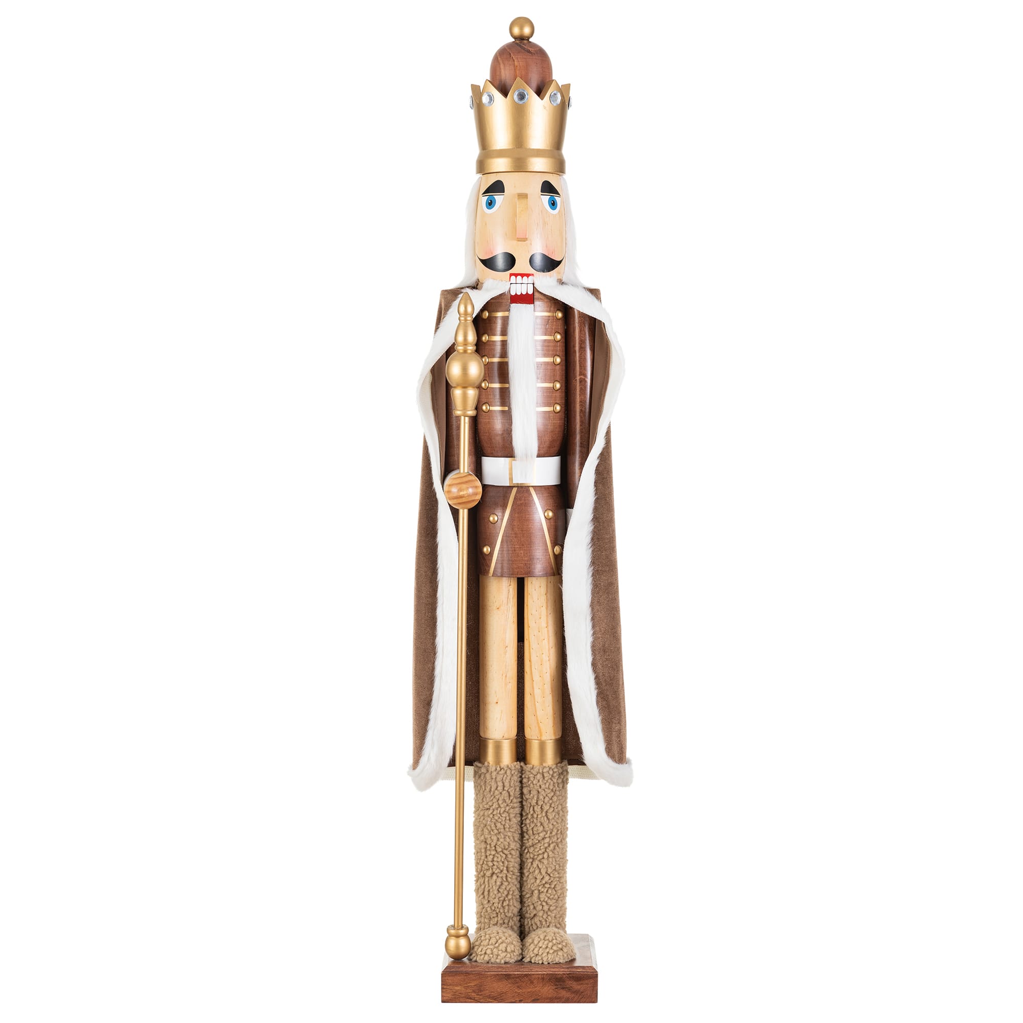 Glitzhome® 42" Wooden Christmas Brown King Nutcracker