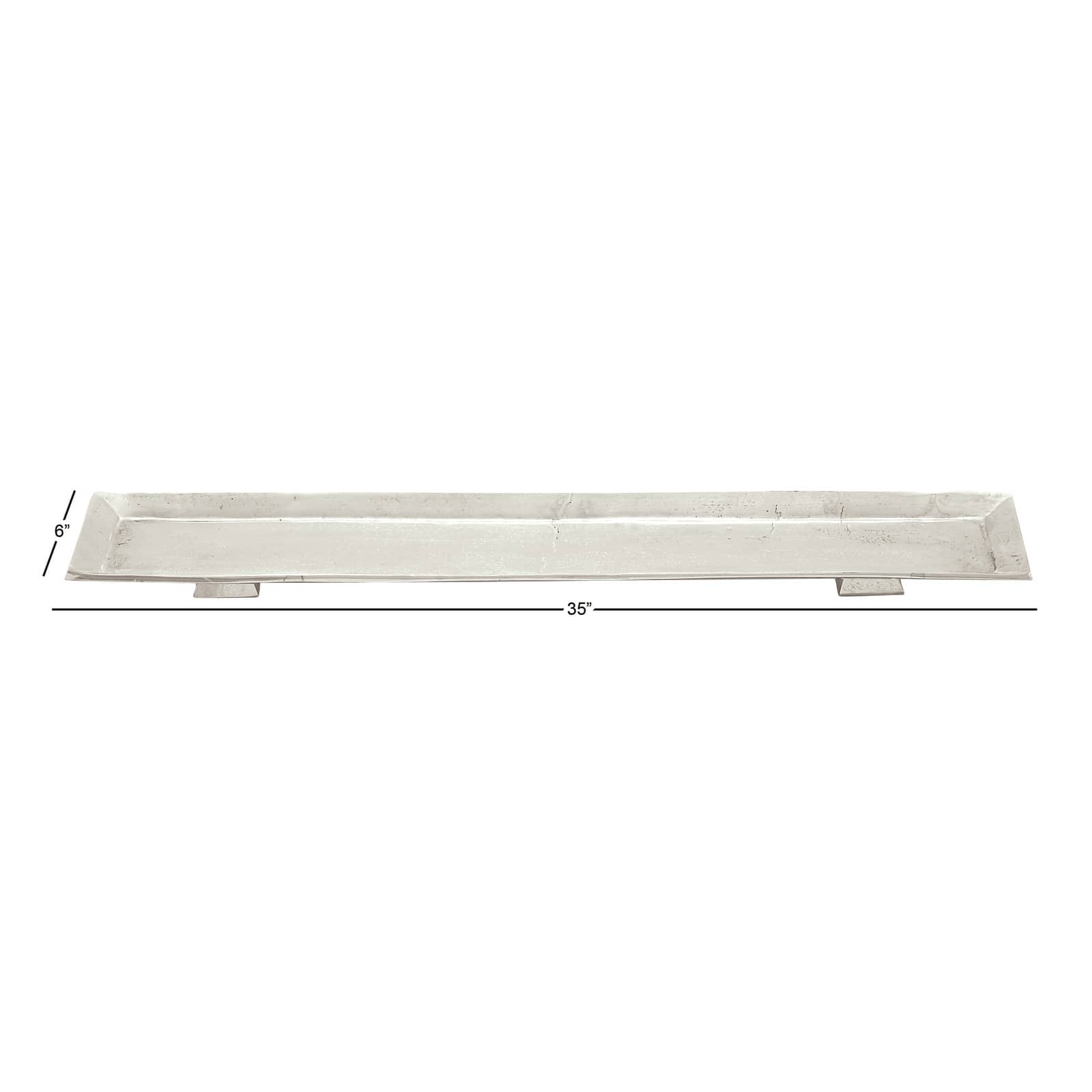 35'' Silver Aluminum Contemporary Tray