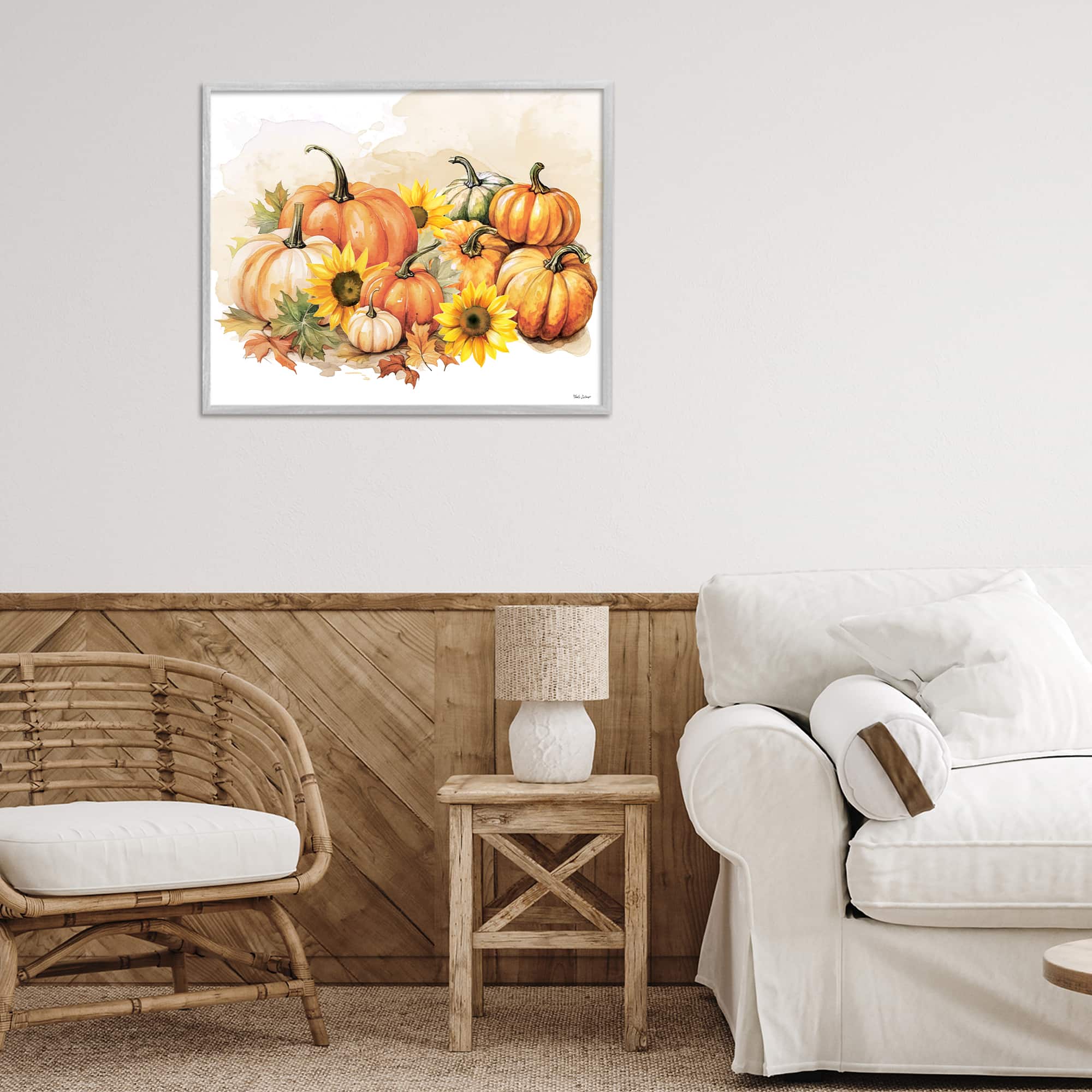Stupell Industries Pumpkin & Sunflower Bundle Framed Giclee Art